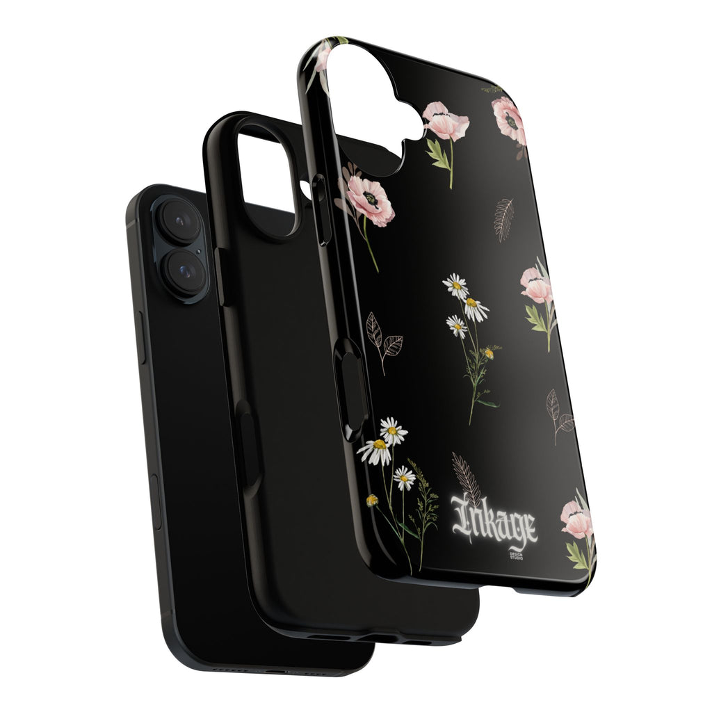 Elegant Black Floral Tough Phone Cases (Minimal)