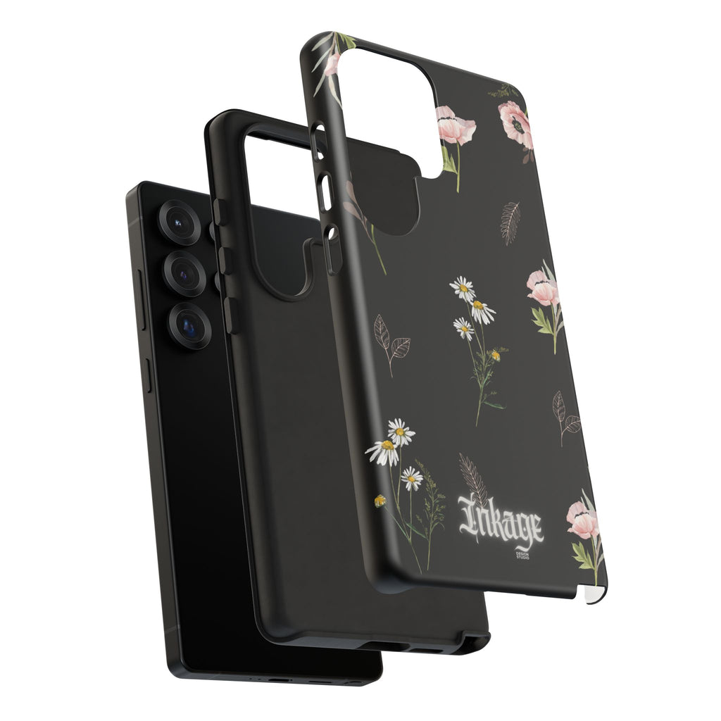 Elegant Black Floral Tough Phone Cases (Minimal)