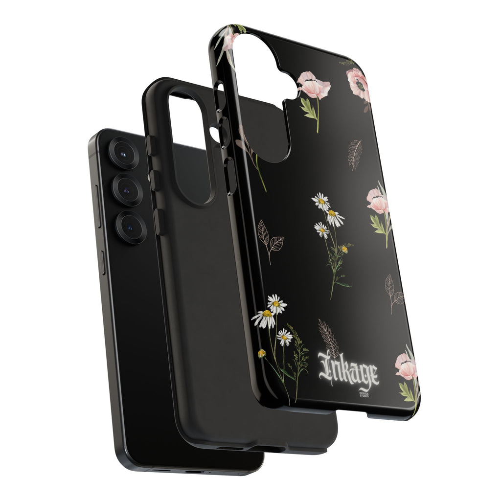 Elegant Black Floral Tough Phone Cases (Minimal)