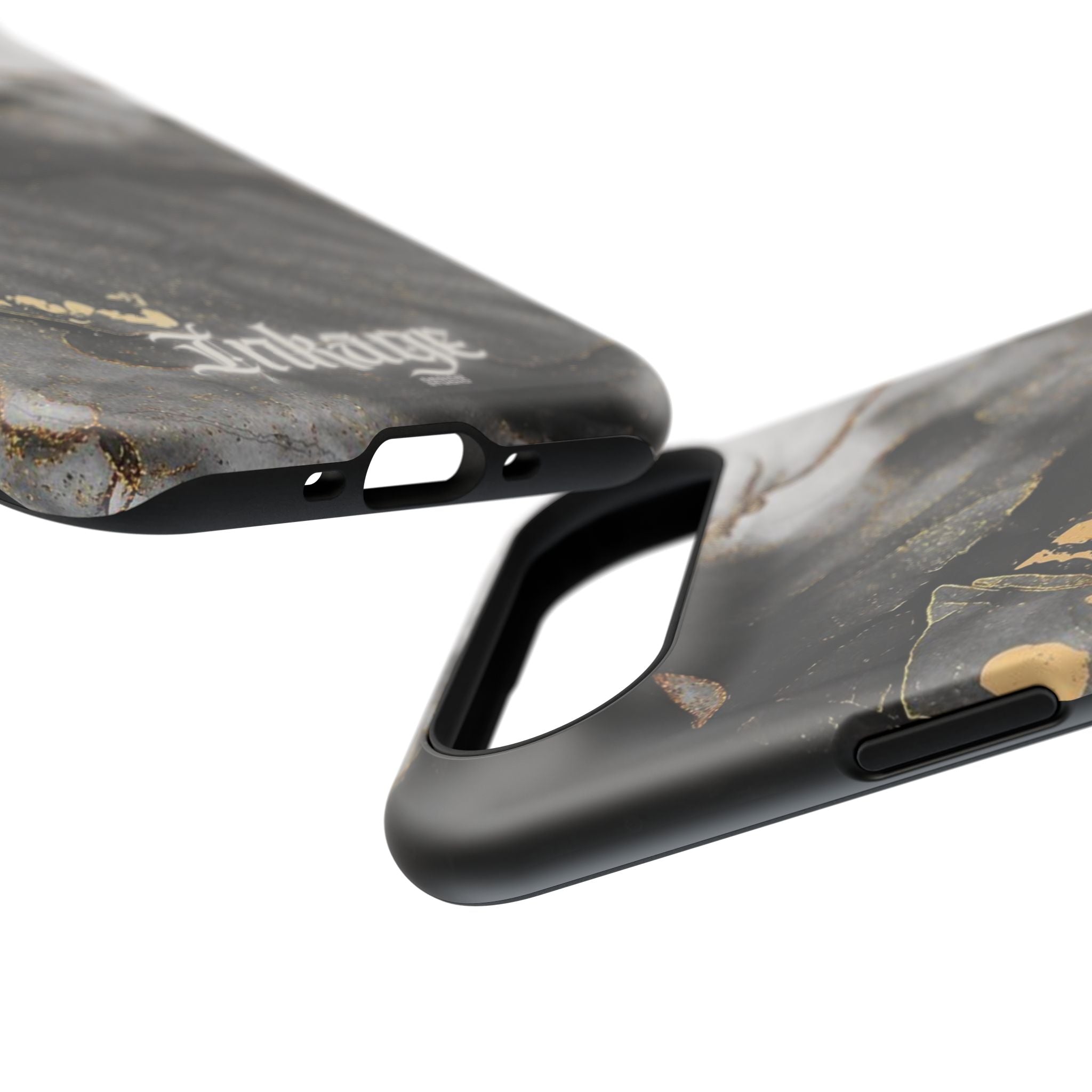 White Noir Marble Gold Foil Magnetic Phone Cases (Minimal)
