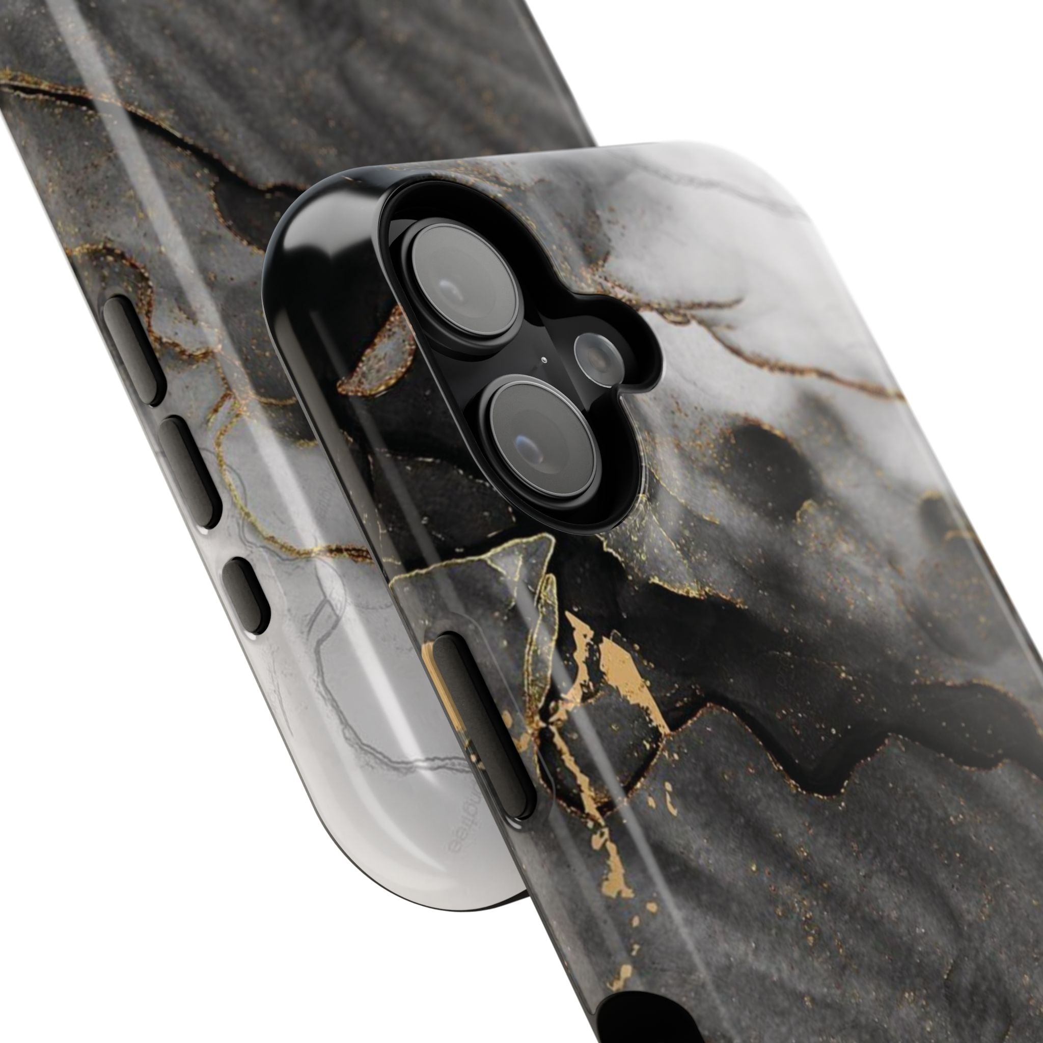 White Noir Marble Gold Foil Magnetic Phone Cases