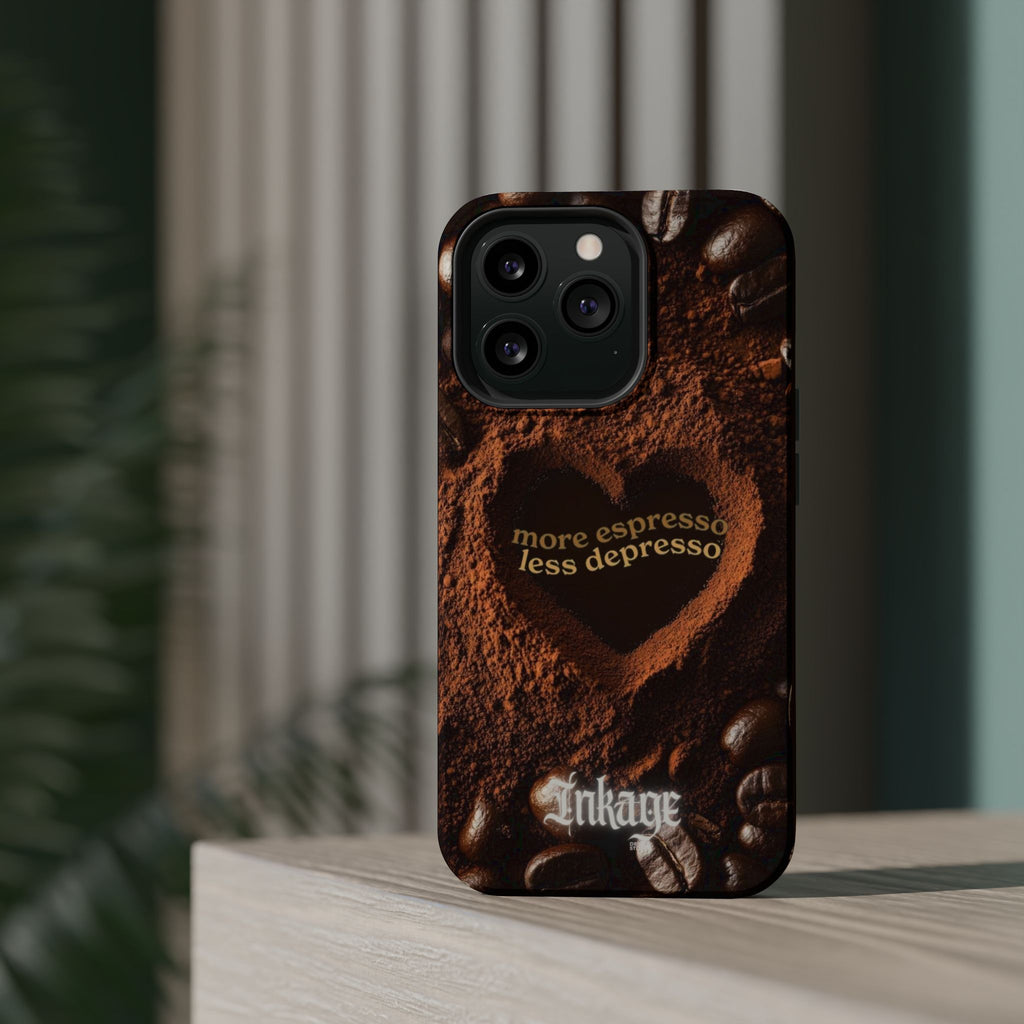 "More Espresso Less Depresso" Magnetic Phone Cases (Quote)