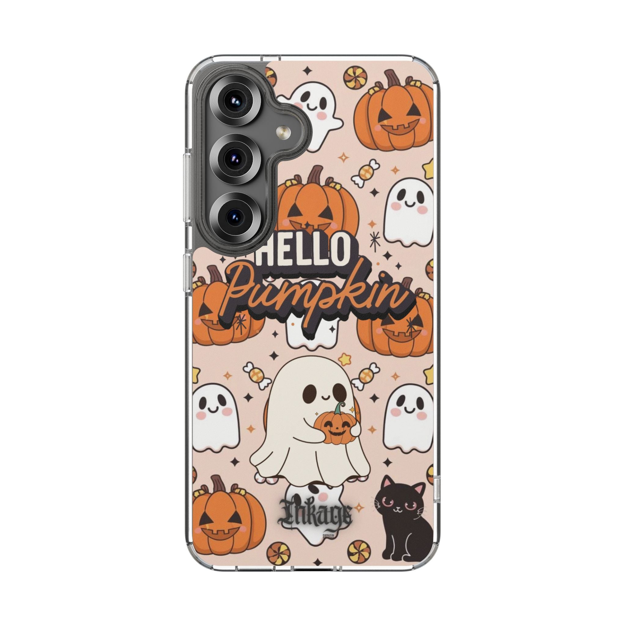 Cute Pumpkin Ghost Clear Impact Phone Case (Season)
