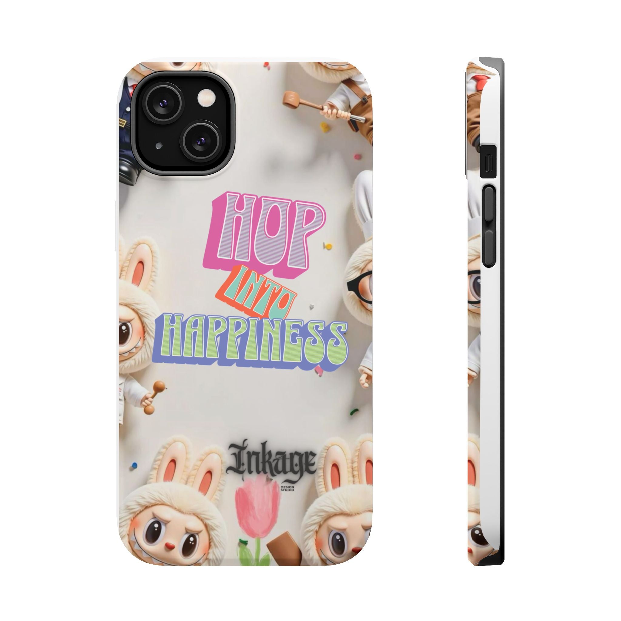 "Hop Into Happiness" Quote Magnetic Phone Case (Animation)
