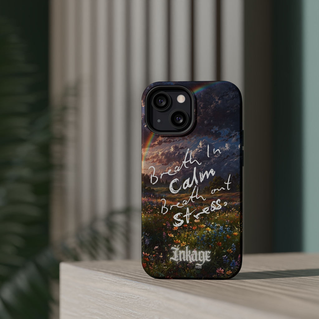 "Breath in Calm Breath out Stress" Magnetic Phone Cases (Quote)