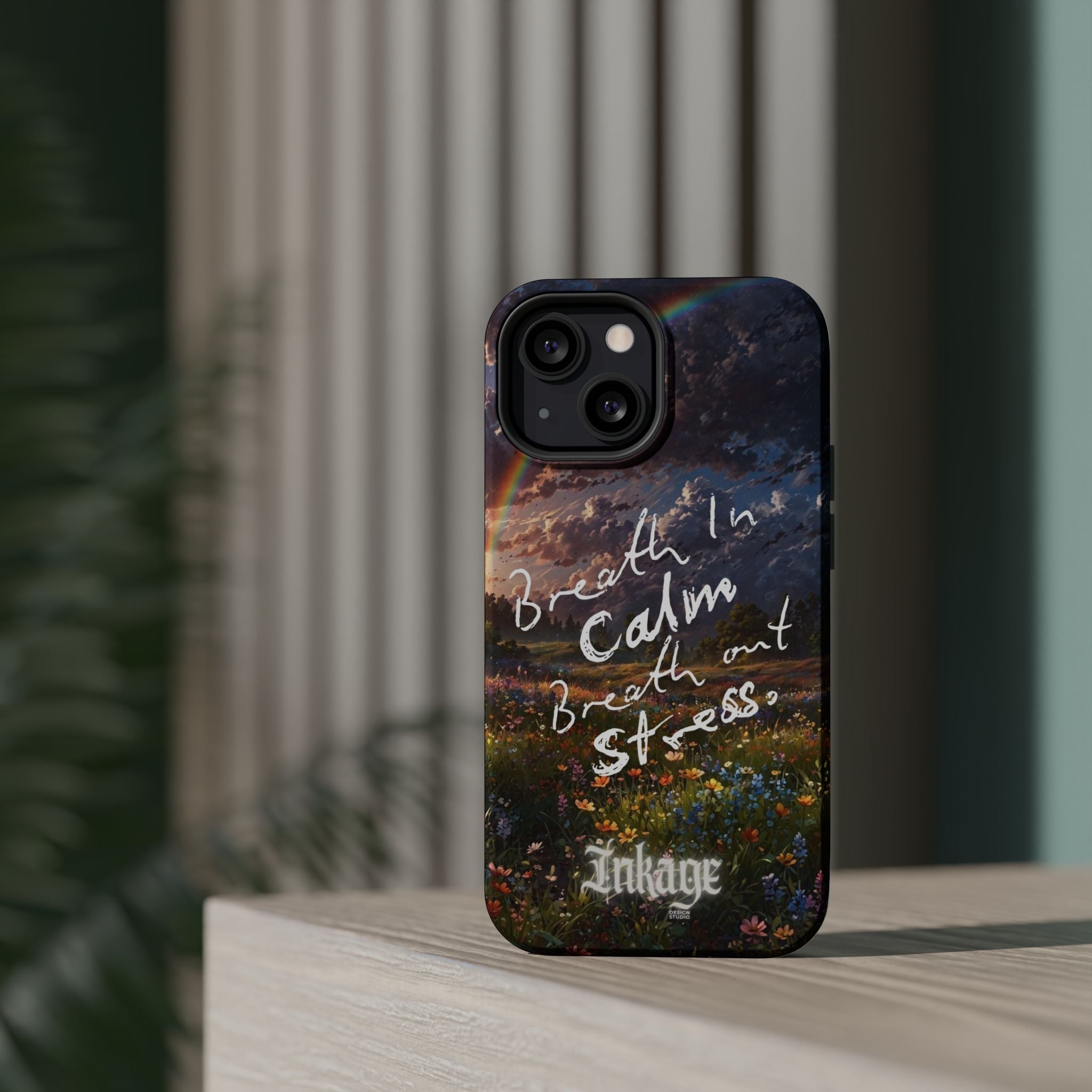 "Breath in Calm Breath out Stress" Magnetic Phone Cases (Quote)