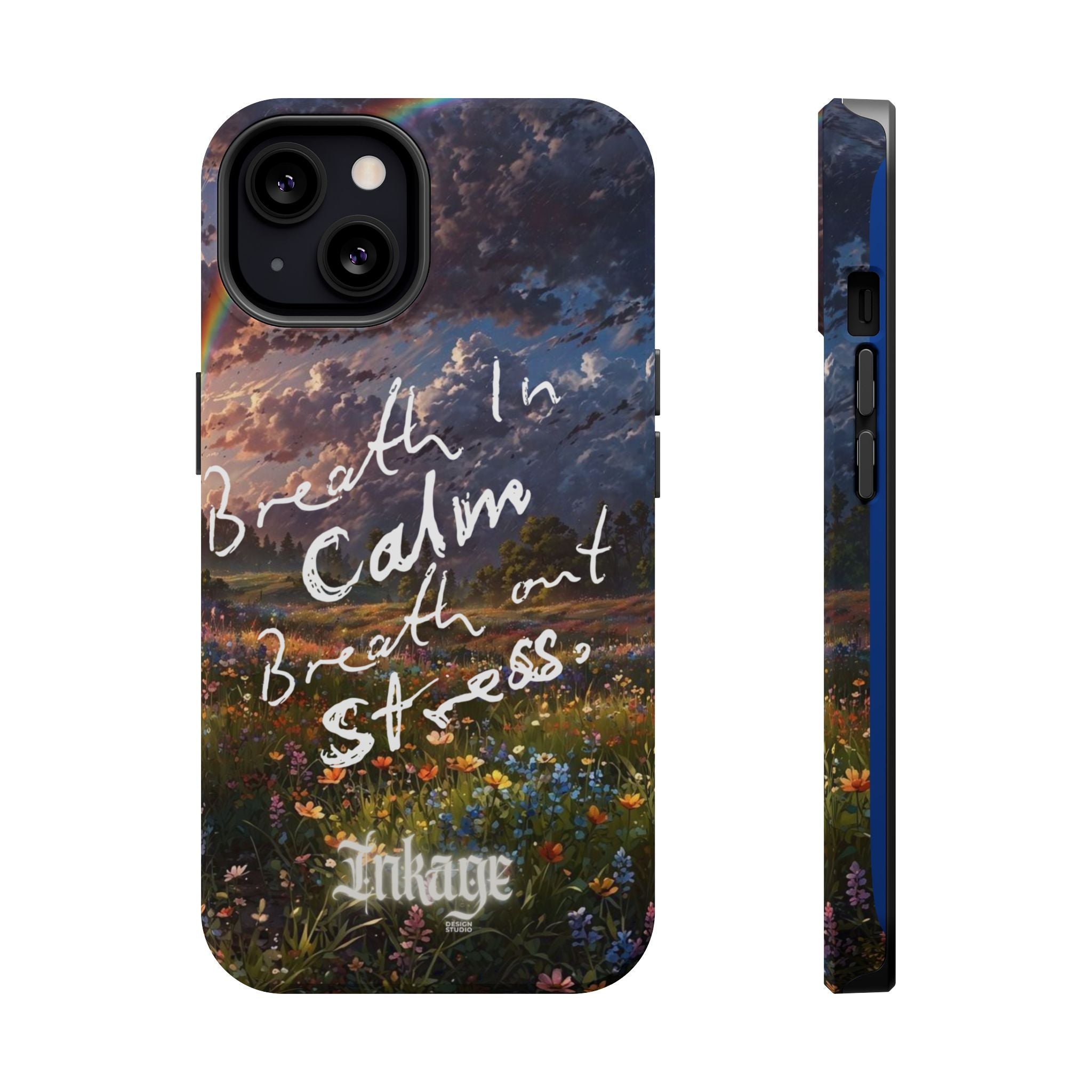 "Breath in Calm Breath out Stress" Quote Magnetic Phone Cases