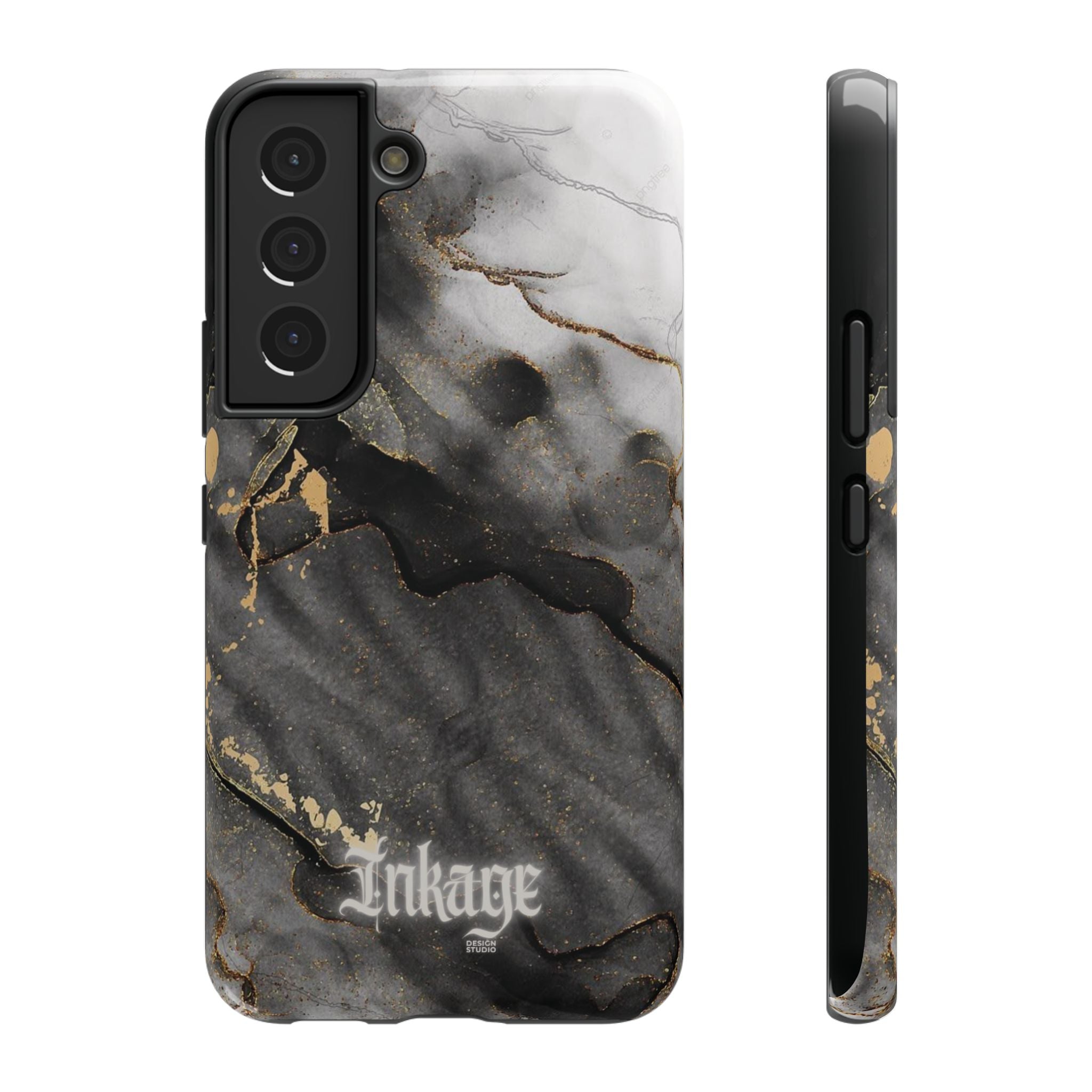 White Noir Marble Gold Foil Magnetic Phone Cases (Minimal)