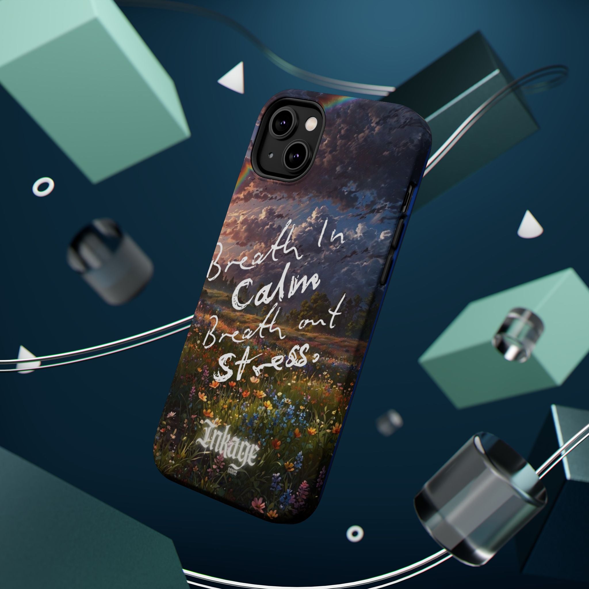 "Breath in Calm Breath out Stress" Quote Magnetic Phone Cases