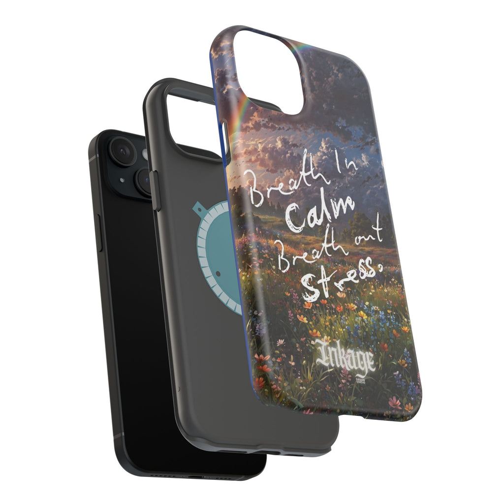 "Breath in Calm Breath out Stress" Quote Magnetic Phone Cases