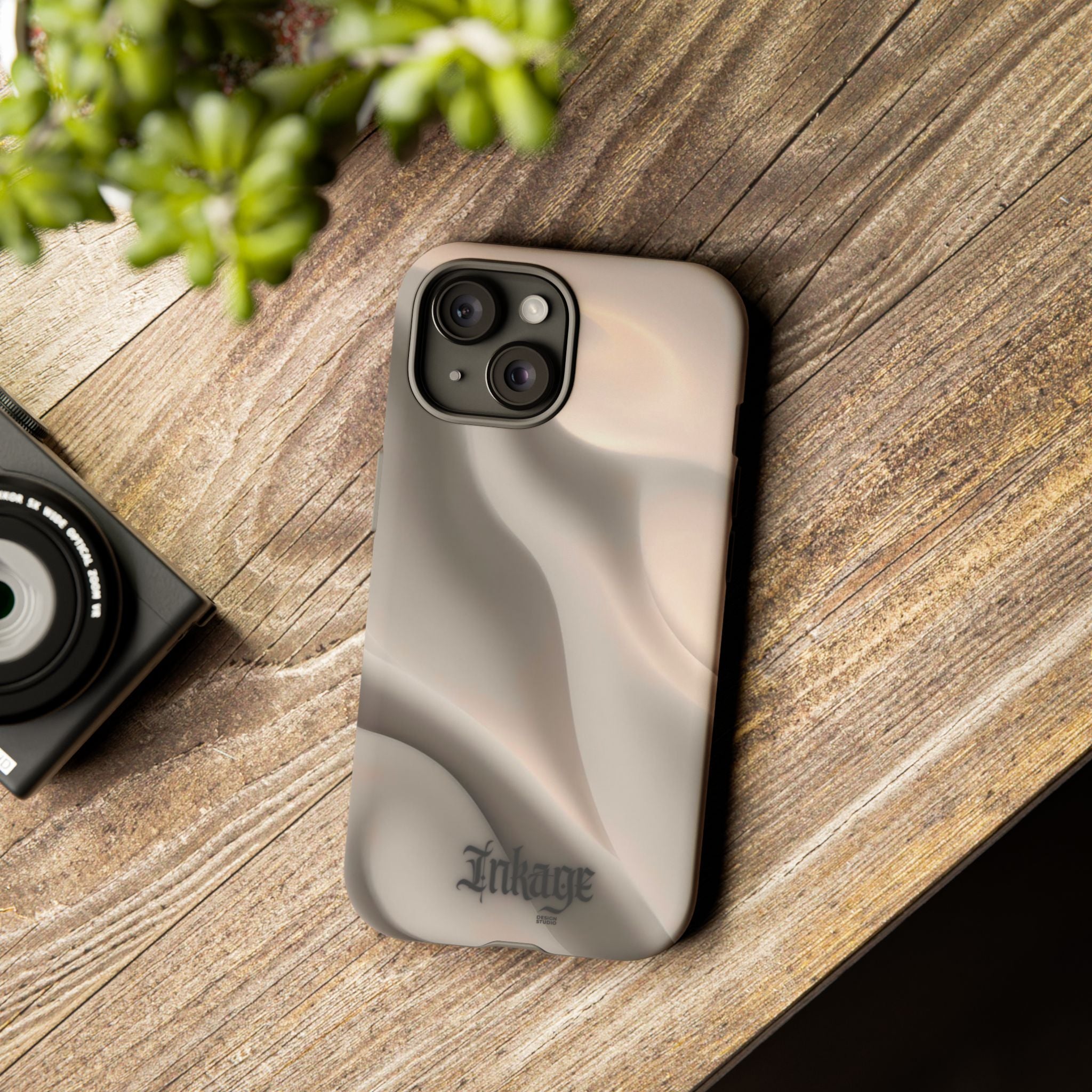 Beige Wavy Flow Tough Phone Case (Minimal)