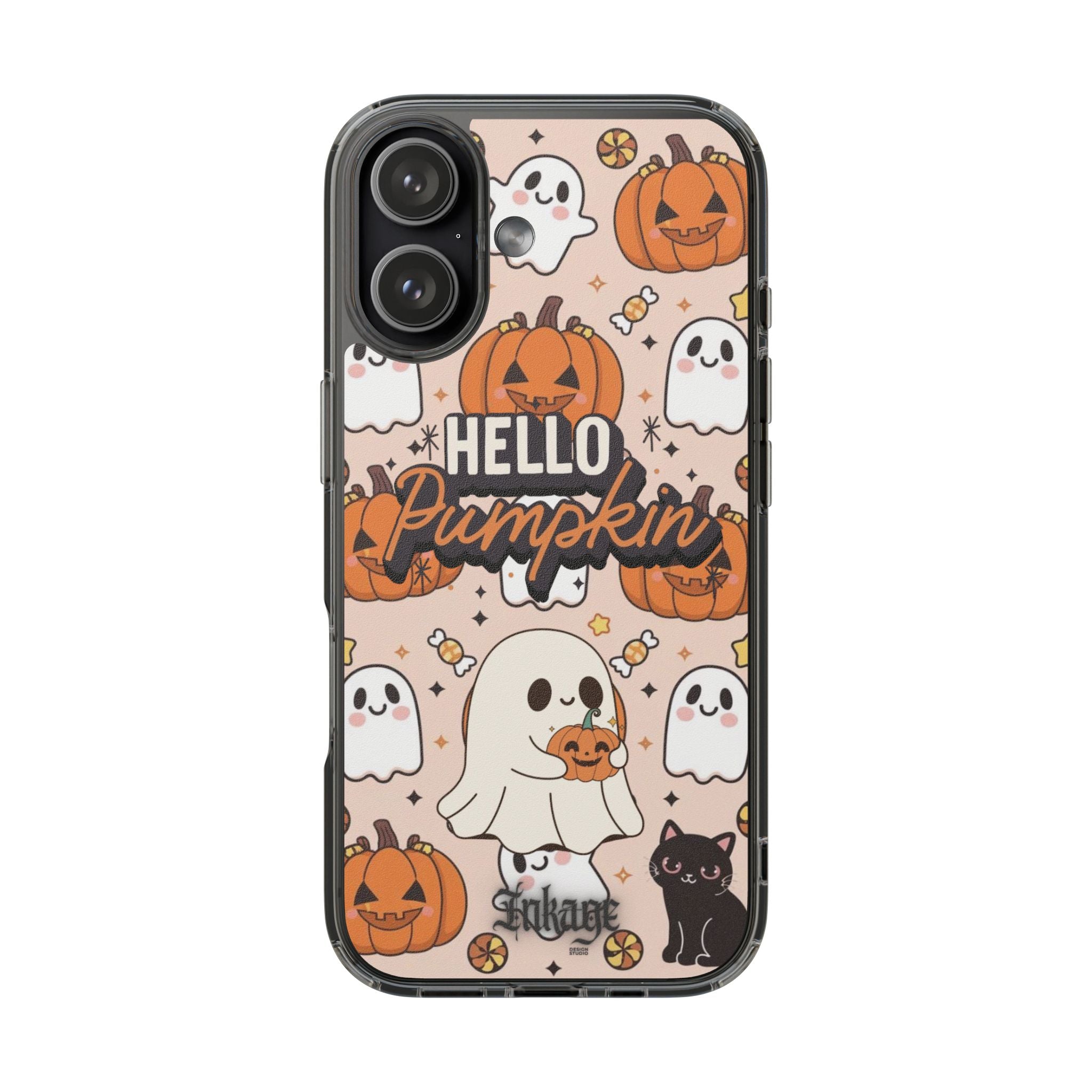 Cute Pumpkin Ghost Clear Impact Phone Case (Season)