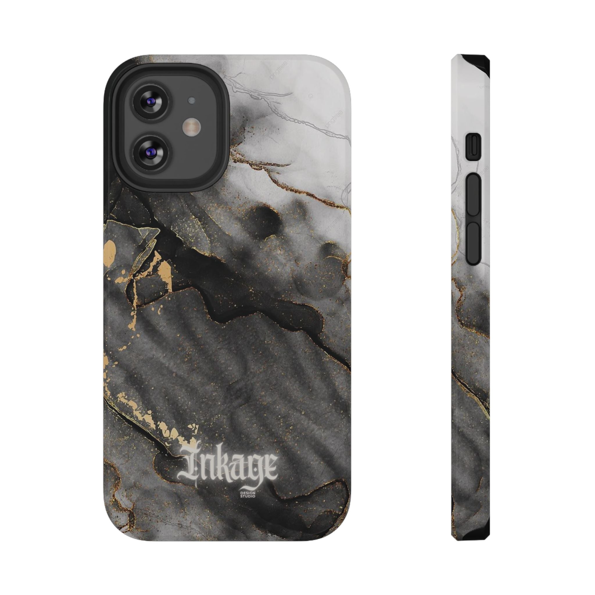 White Noir Marble Gold Foil Magnetic Phone Cases (Minimal)