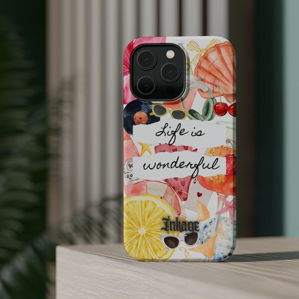 "Life is Wonderful" Quote Magnetic Phone Cases (Quote)