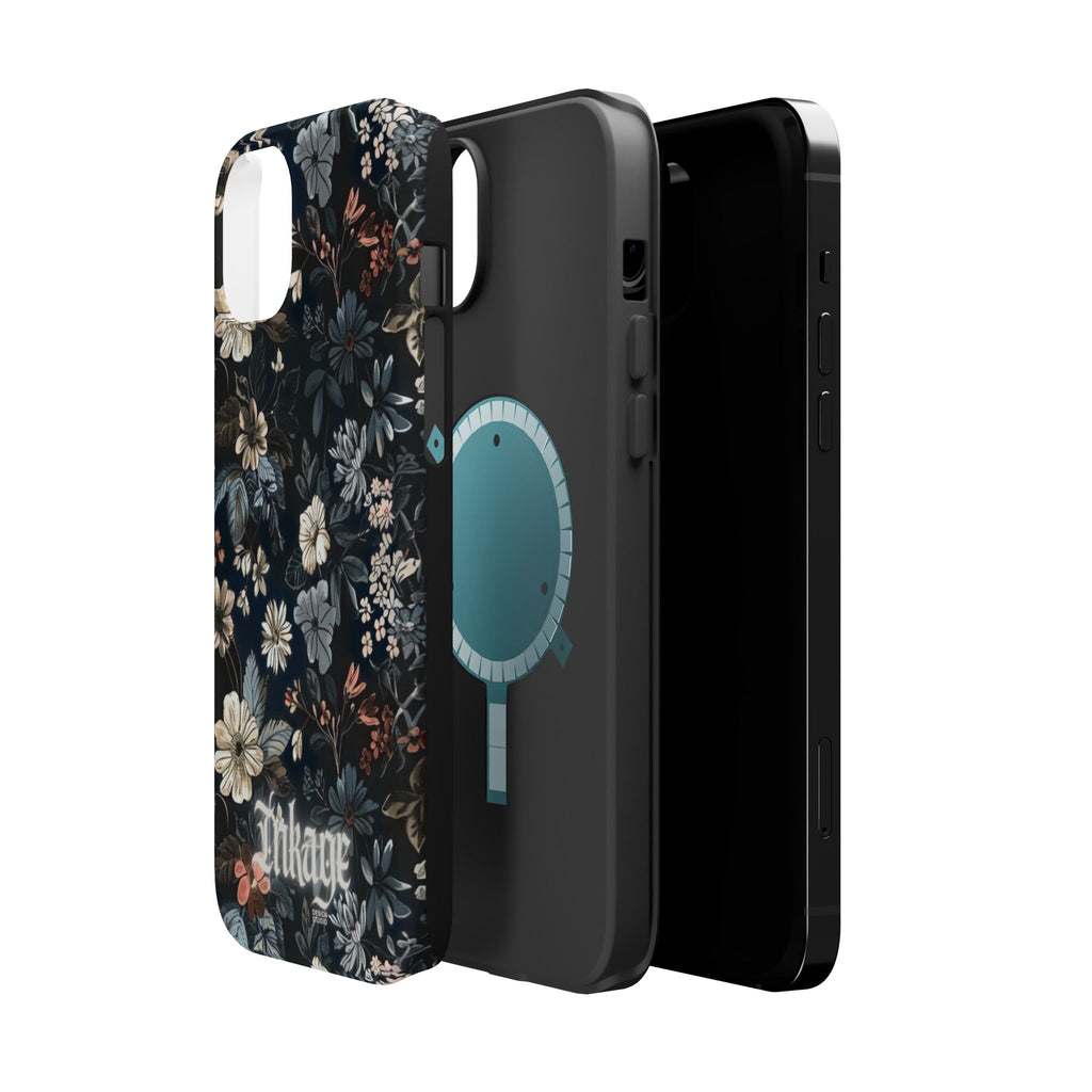 Black Florals Magnetic Phone Cases (Minimal)