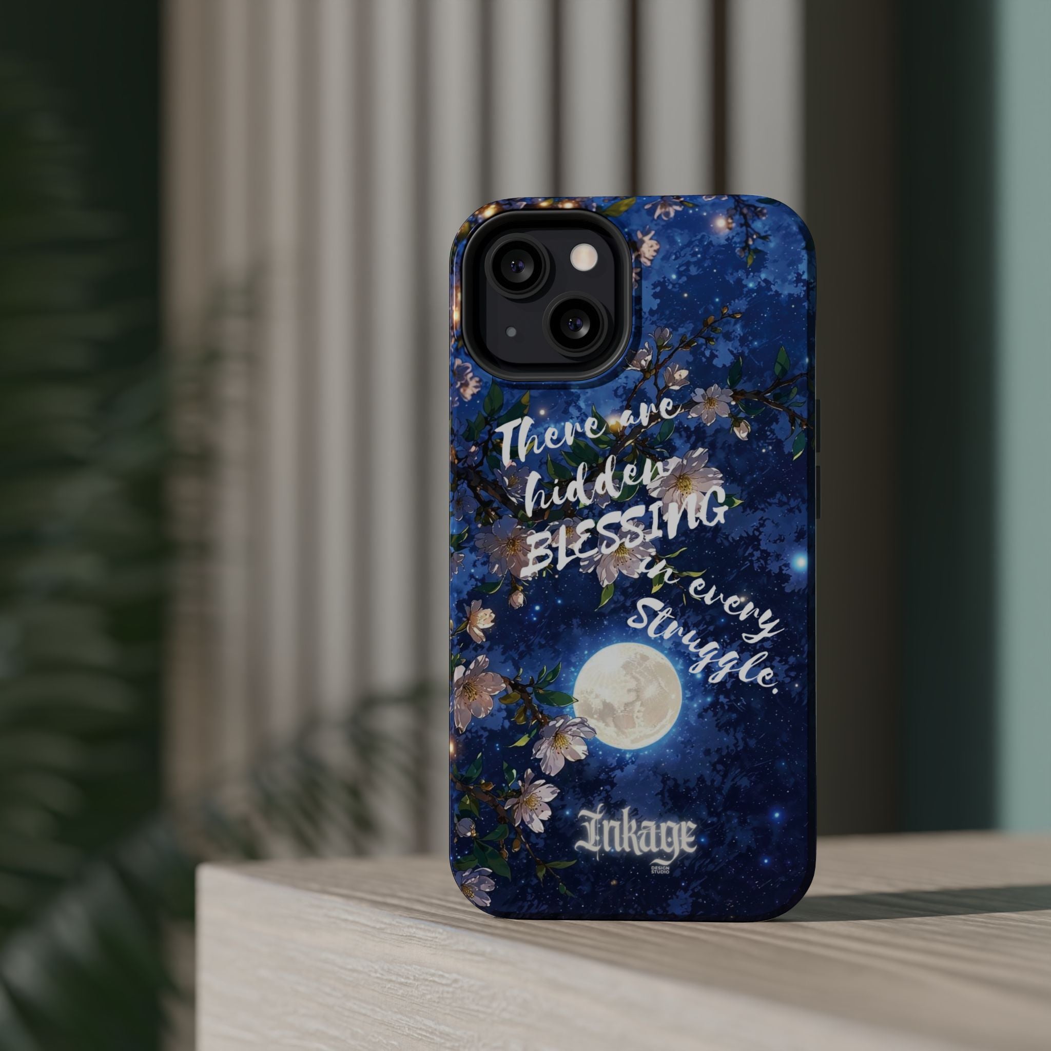 “Moonlit Blessing” Magnetic Phone Cases (Quote)