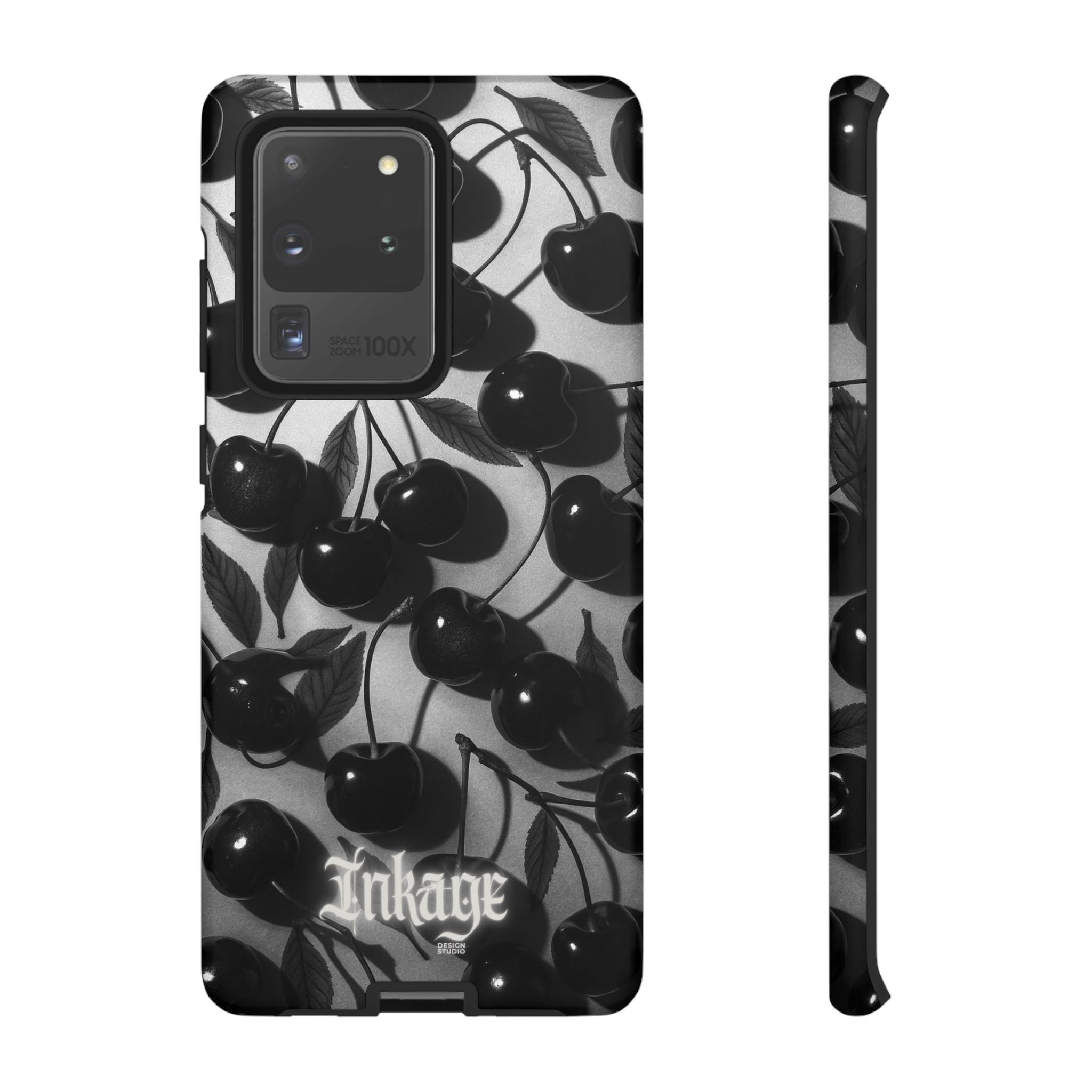 Black Cherry Print Tough Phone Cases (Minimal)