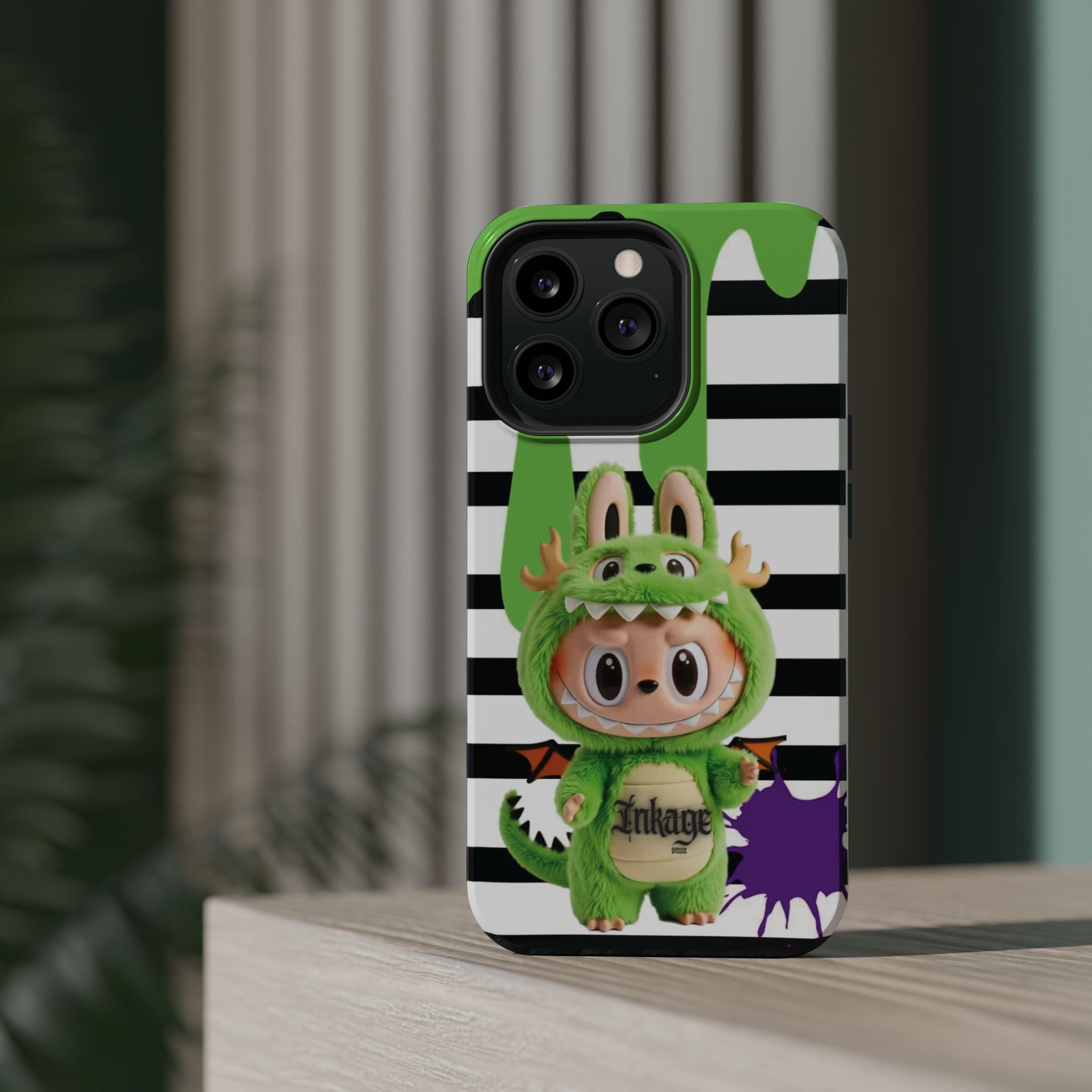 Greenie Labubu Spooky Magnetic Phone Case (Animation)