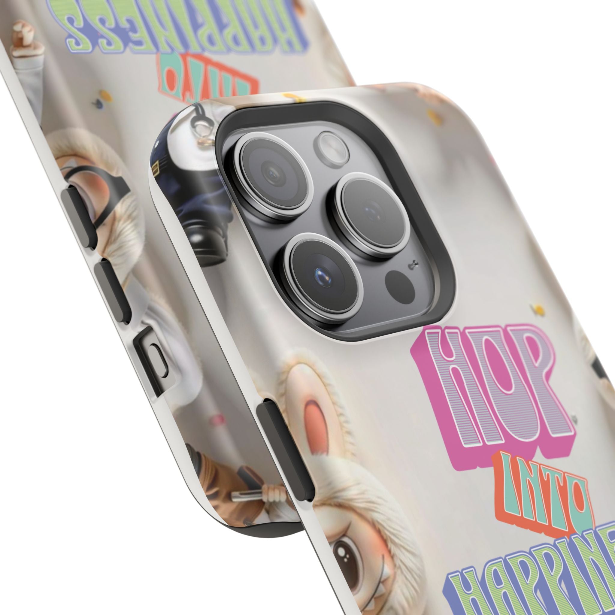 "Hop Into Happiness" Quote Magnetic Phone Case (Animation)