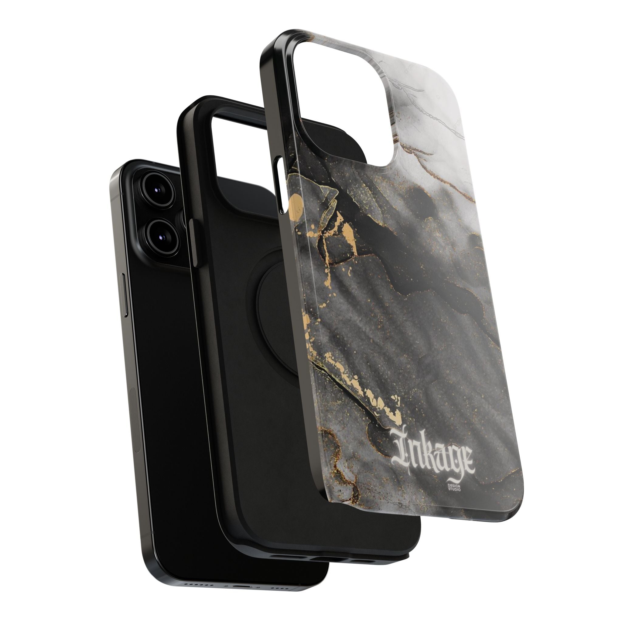 White Noir Marble Gold Foil Magnetic Phone Cases (Minimal)