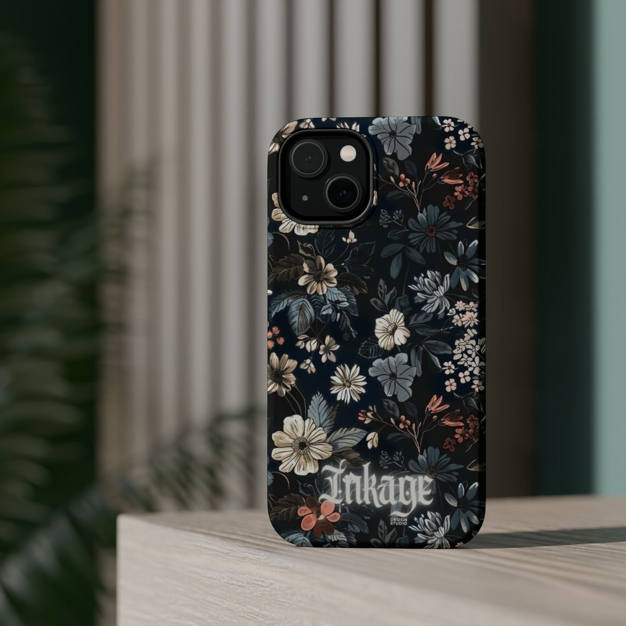Black Florals Magnetic Phone Cases (Minimal)