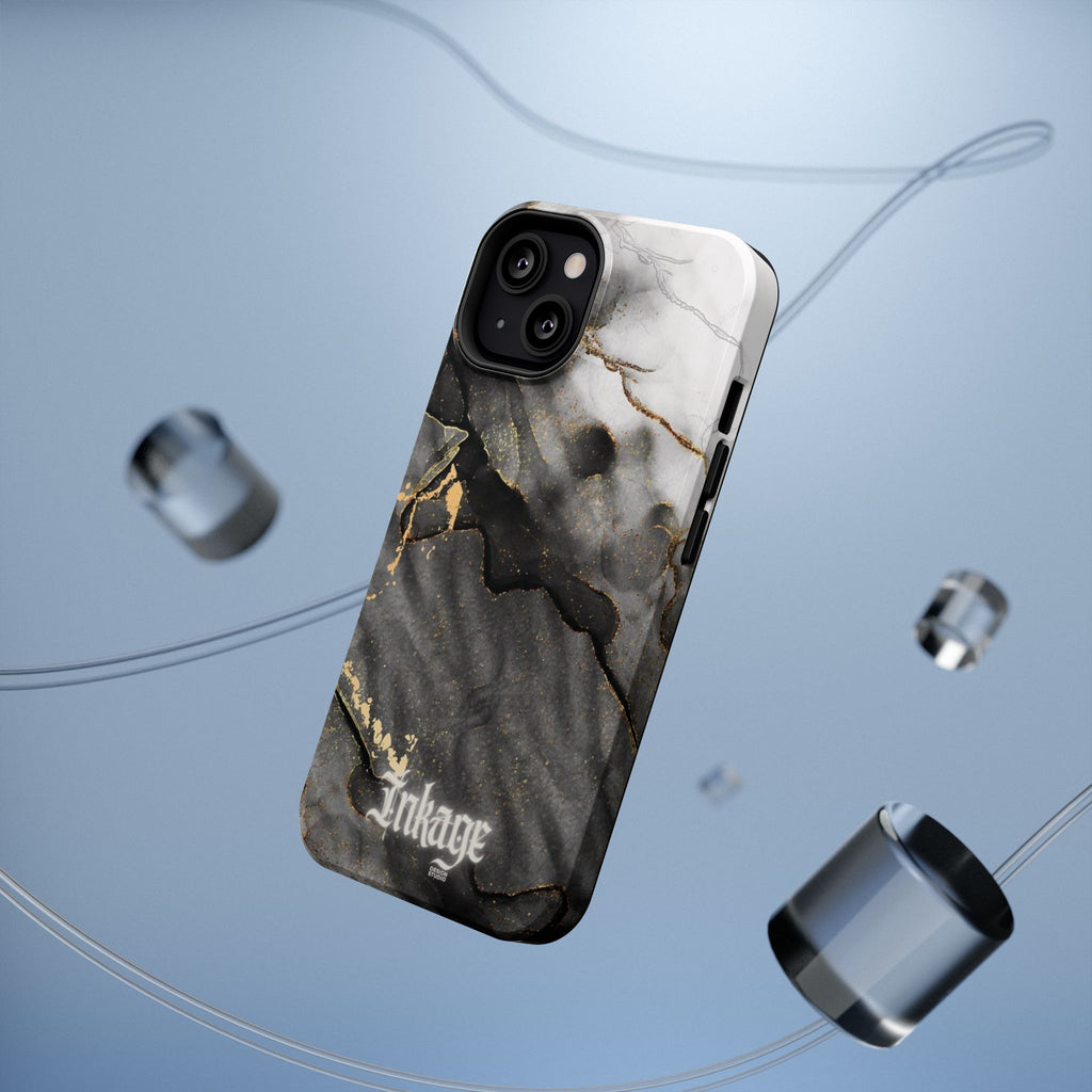 White Noir Marble Gold Foil Magnetic Phone Cases (Minimal)