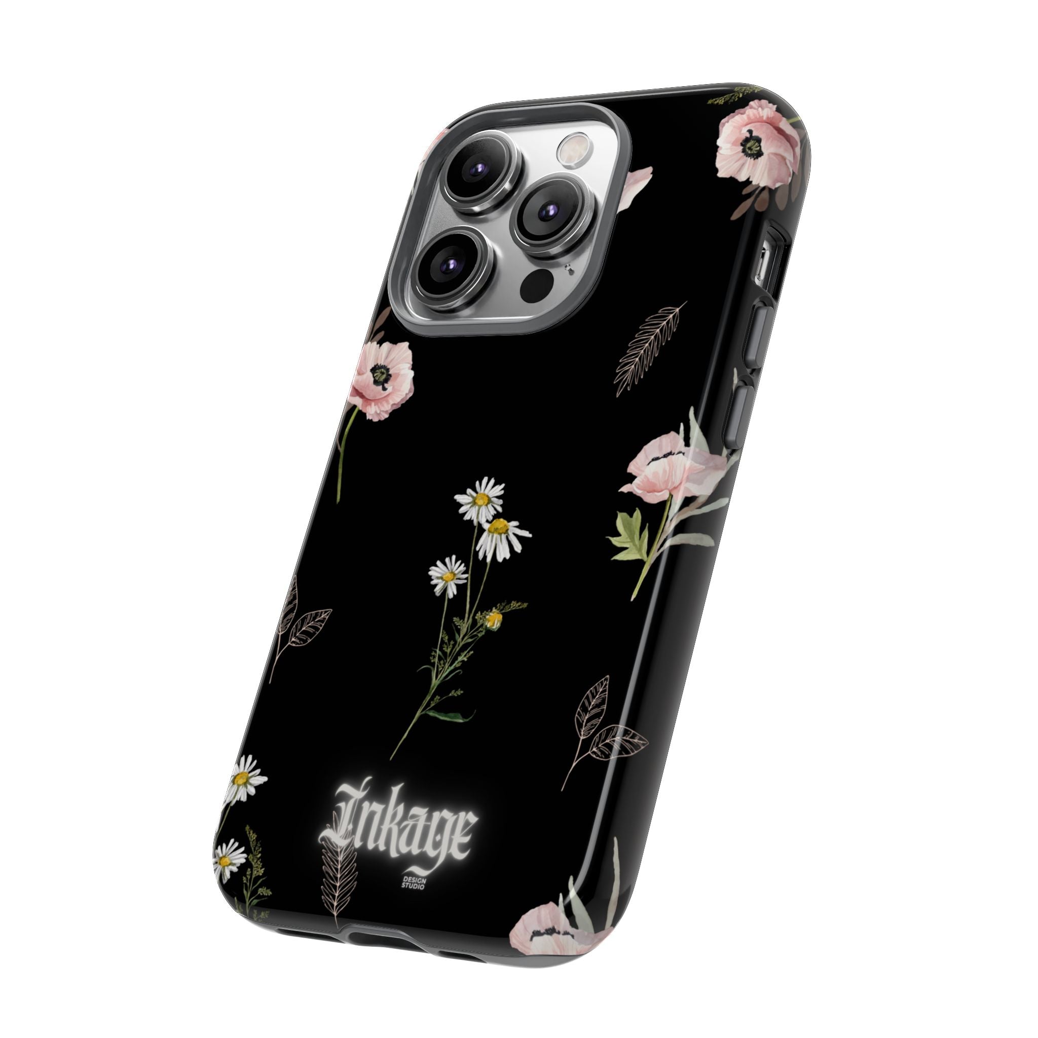 Elegant Black Florals Tough Phone Cases (Minimal)