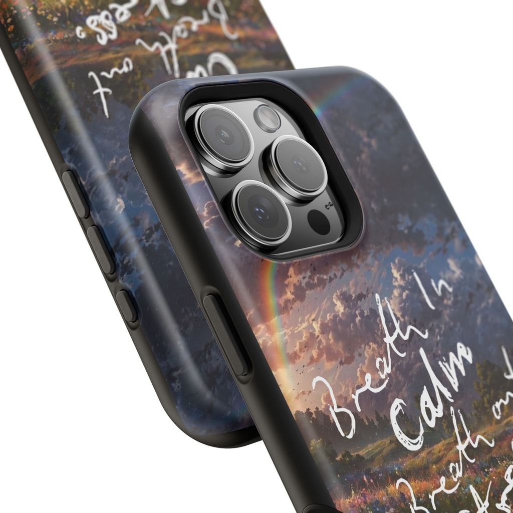 "Breath in Calm Breath out Stress" Magnetic Phone Cases (Quote)