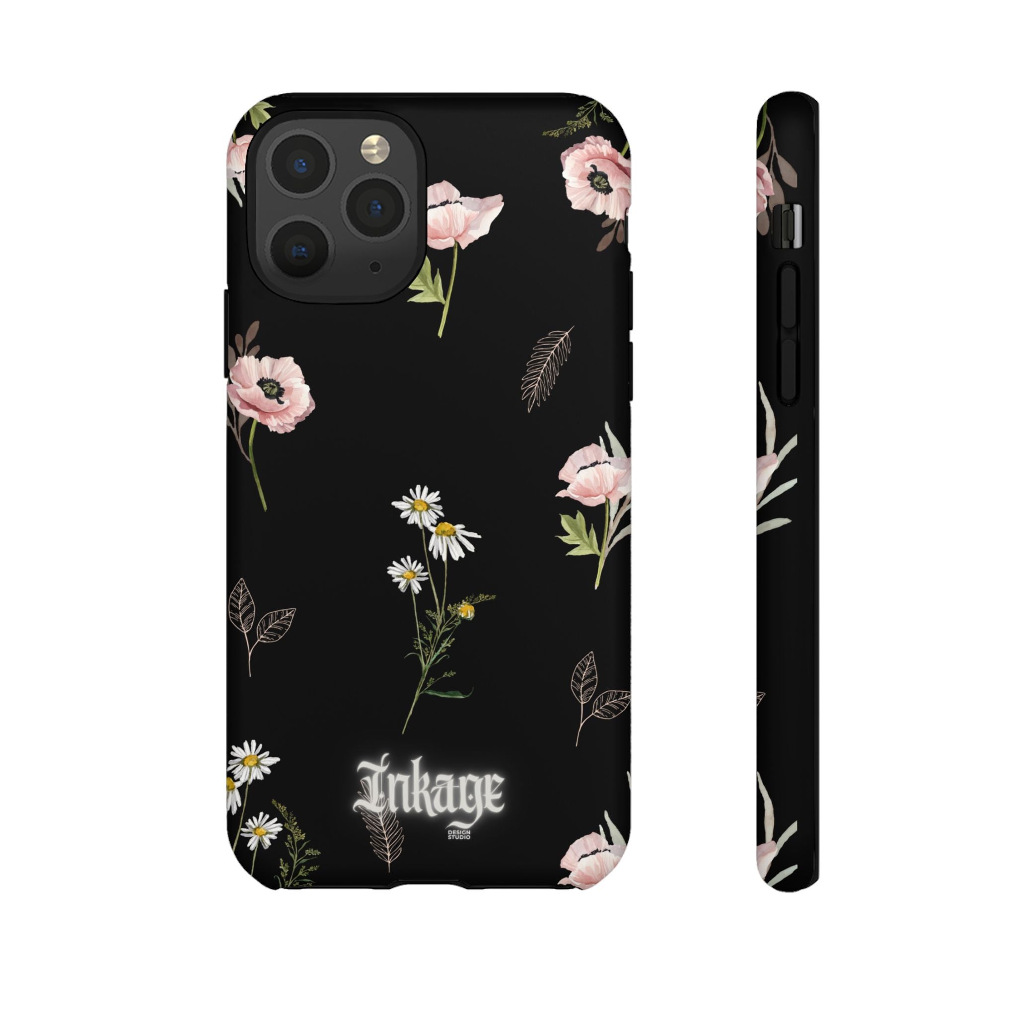 Elegant Black Florals Tough Phone Cases (Minimal)
