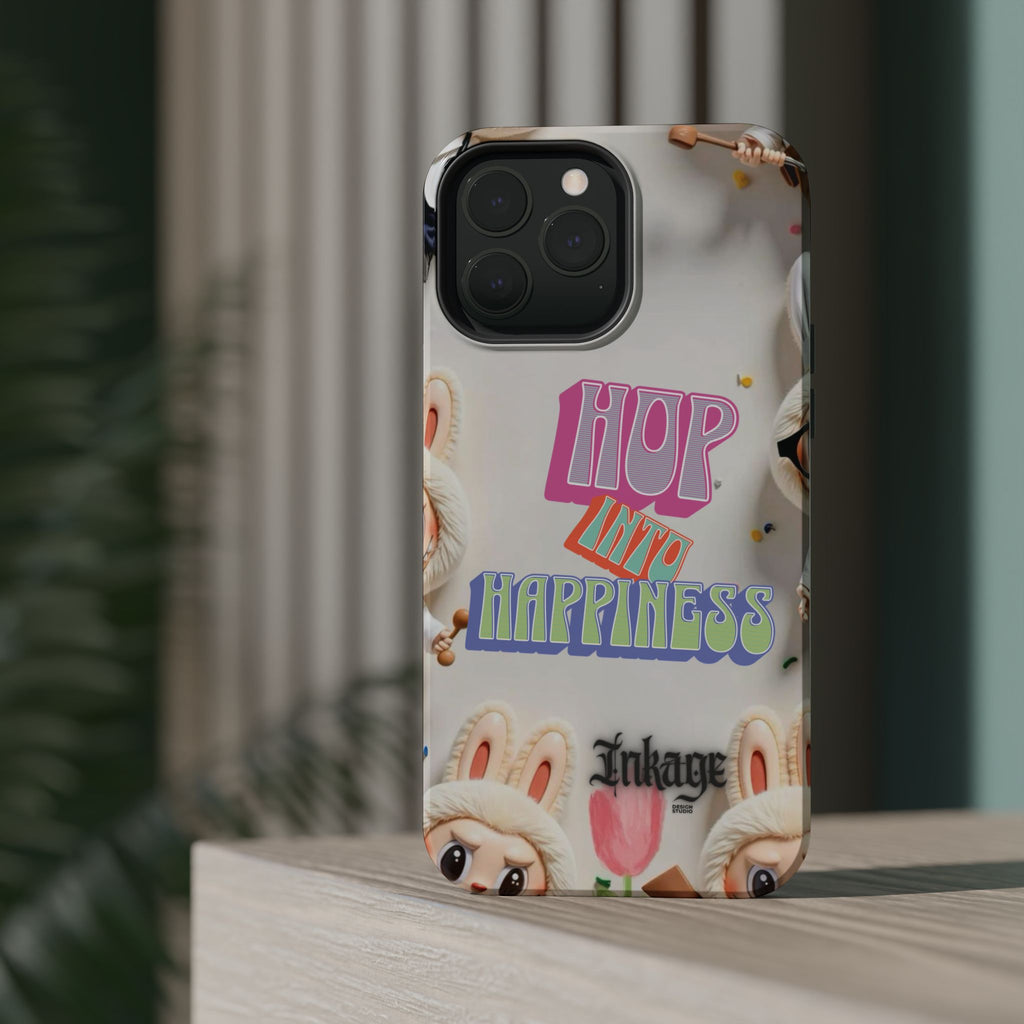 "Hop Into Happiness" Quote Magnetic Phone Case (Animation)