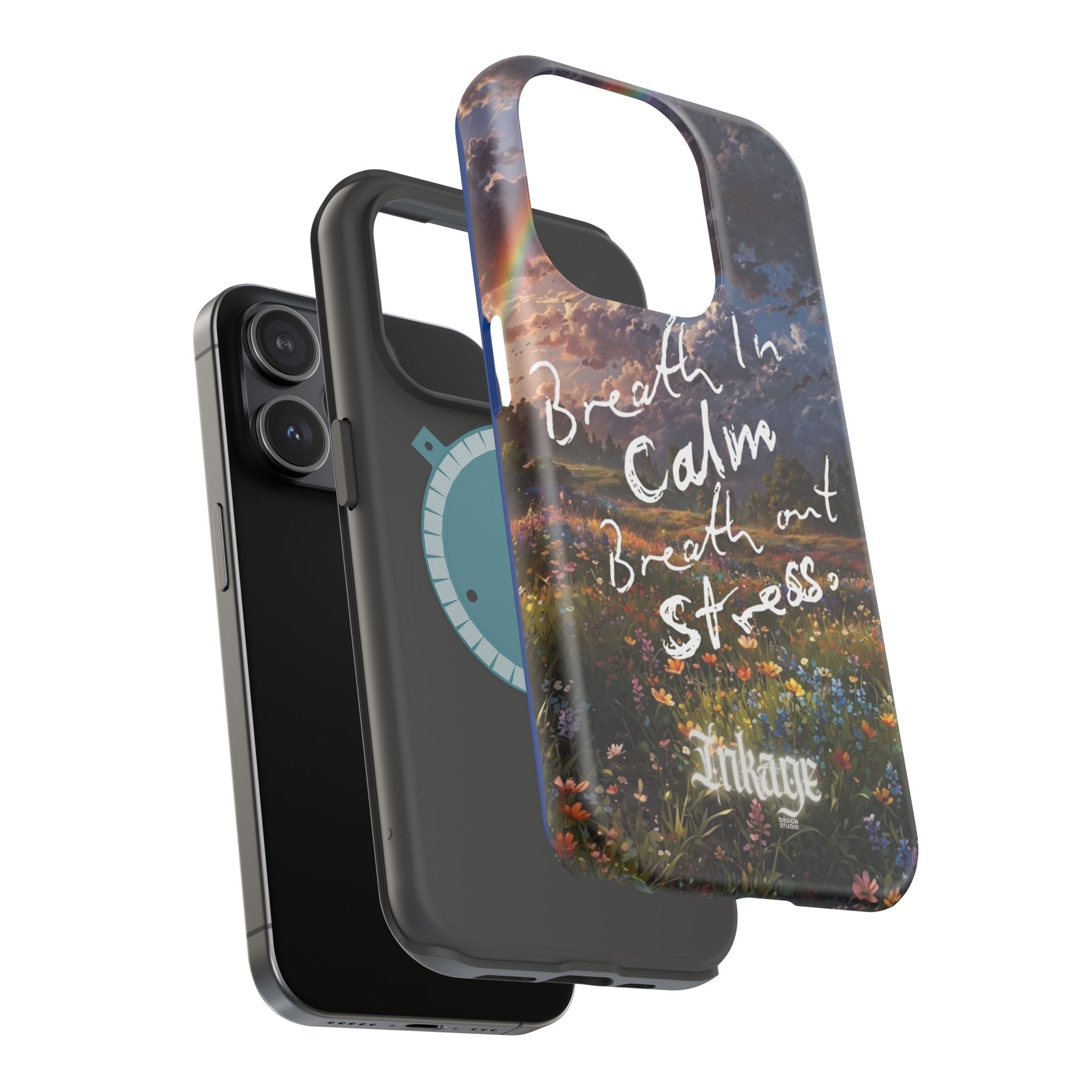 "Breath in Calm Breath out Stress" Quote Magnetic Phone Cases