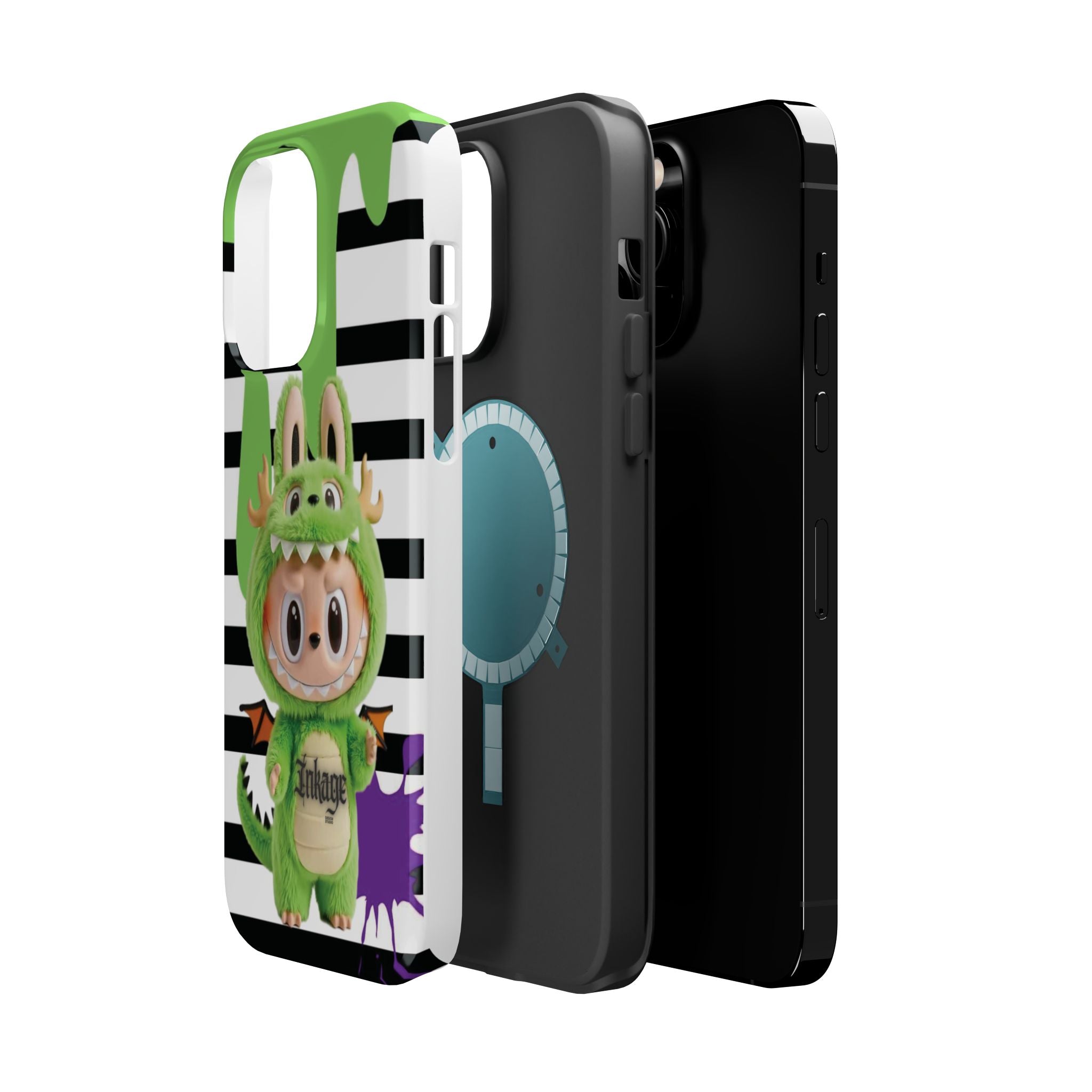 Greenie Labubu Spooky Magnetic Phone Case (Animation)
