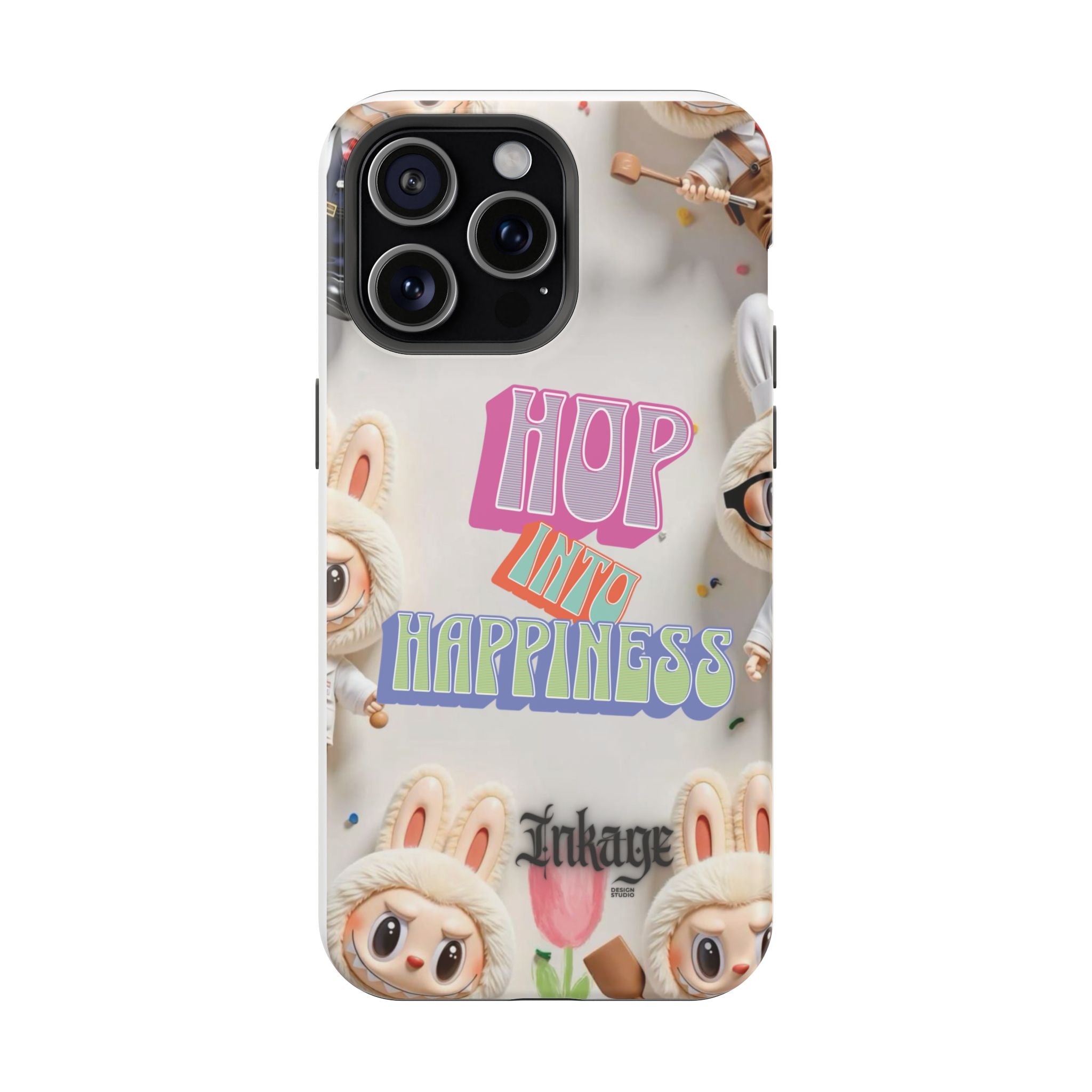 "Hop Into Happiness" Quote Magnetic Phone Case (Animation)