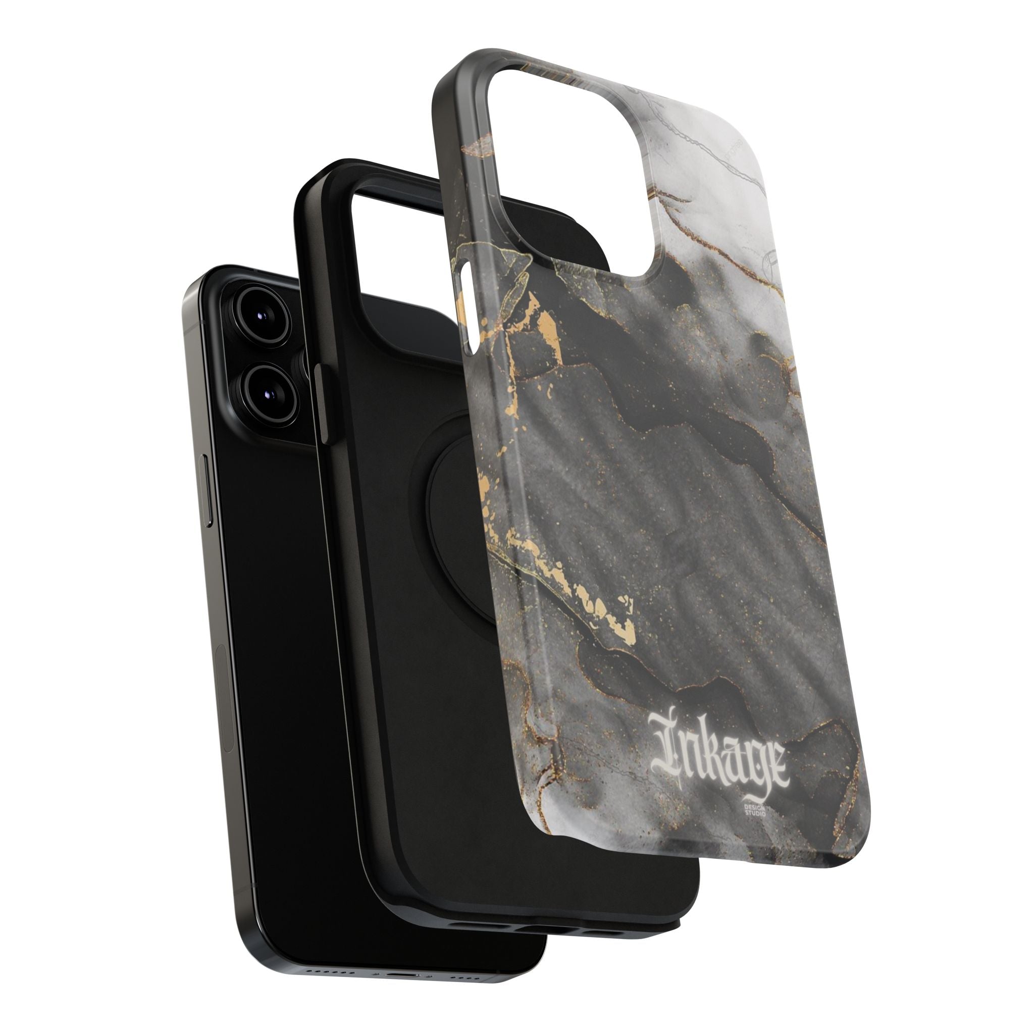 White Noir Marble Gold Foil Magnetic Phone Cases