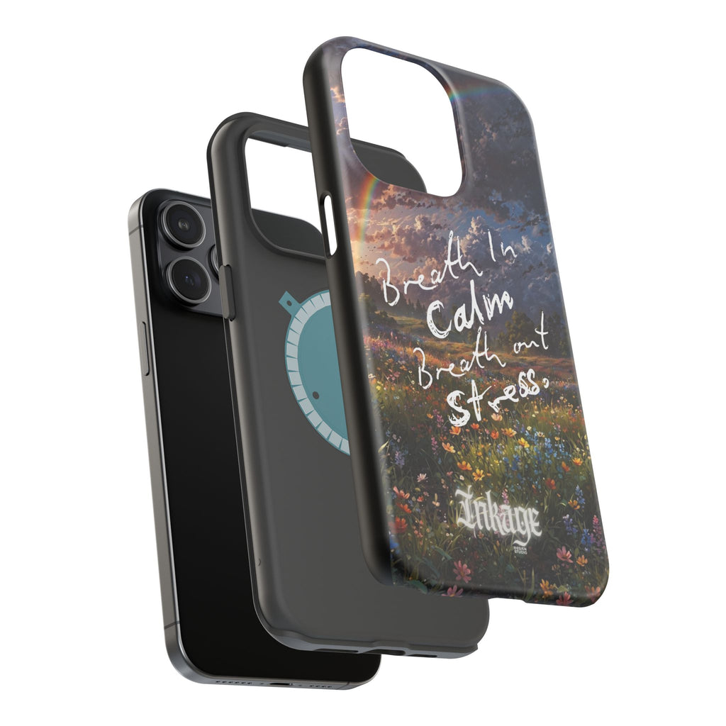 "Breath in Calm Breath out Stress" Magnetic Phone Cases (Quote)