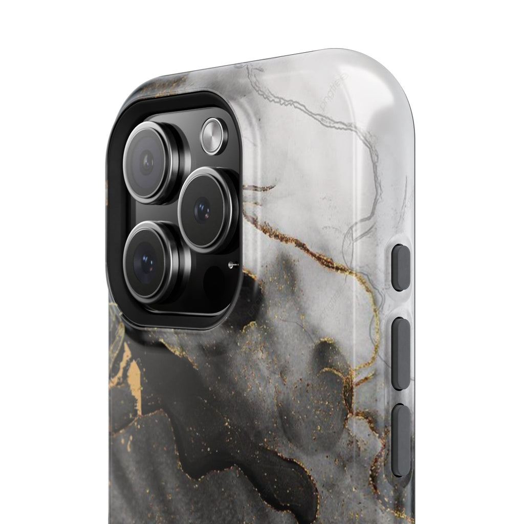 White Noir Marble Gold Foil Magnetic Phone Cases