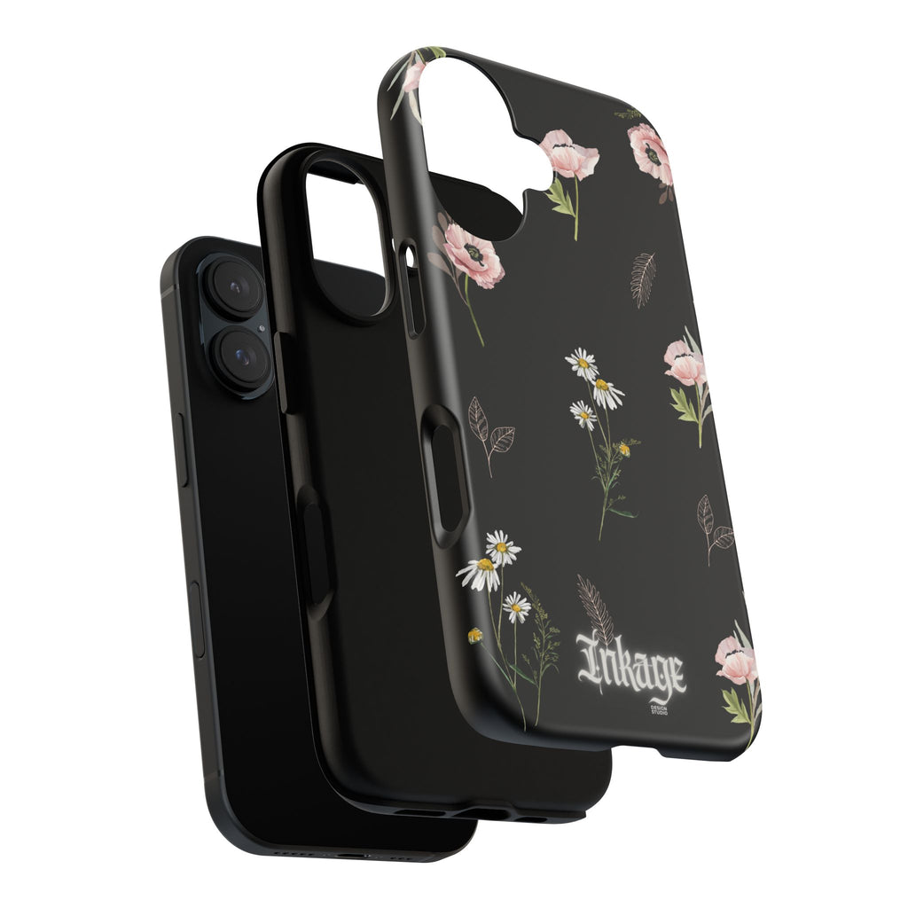 Elegant Black Floral Tough Phone Cases (Minimal)