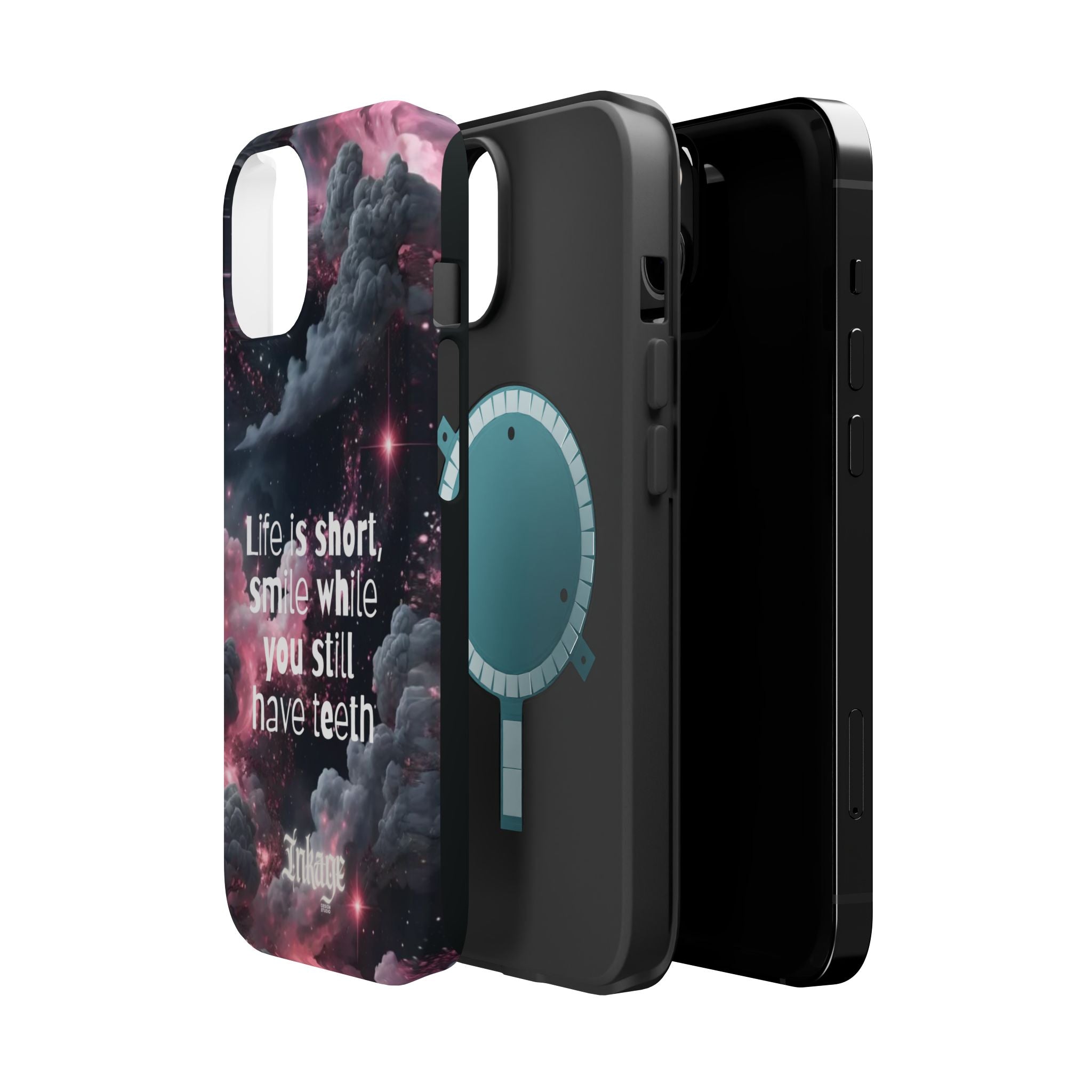 “Life is Short, Smile While You Still Have Teeth” Magnetic Phone Cases (Quote)