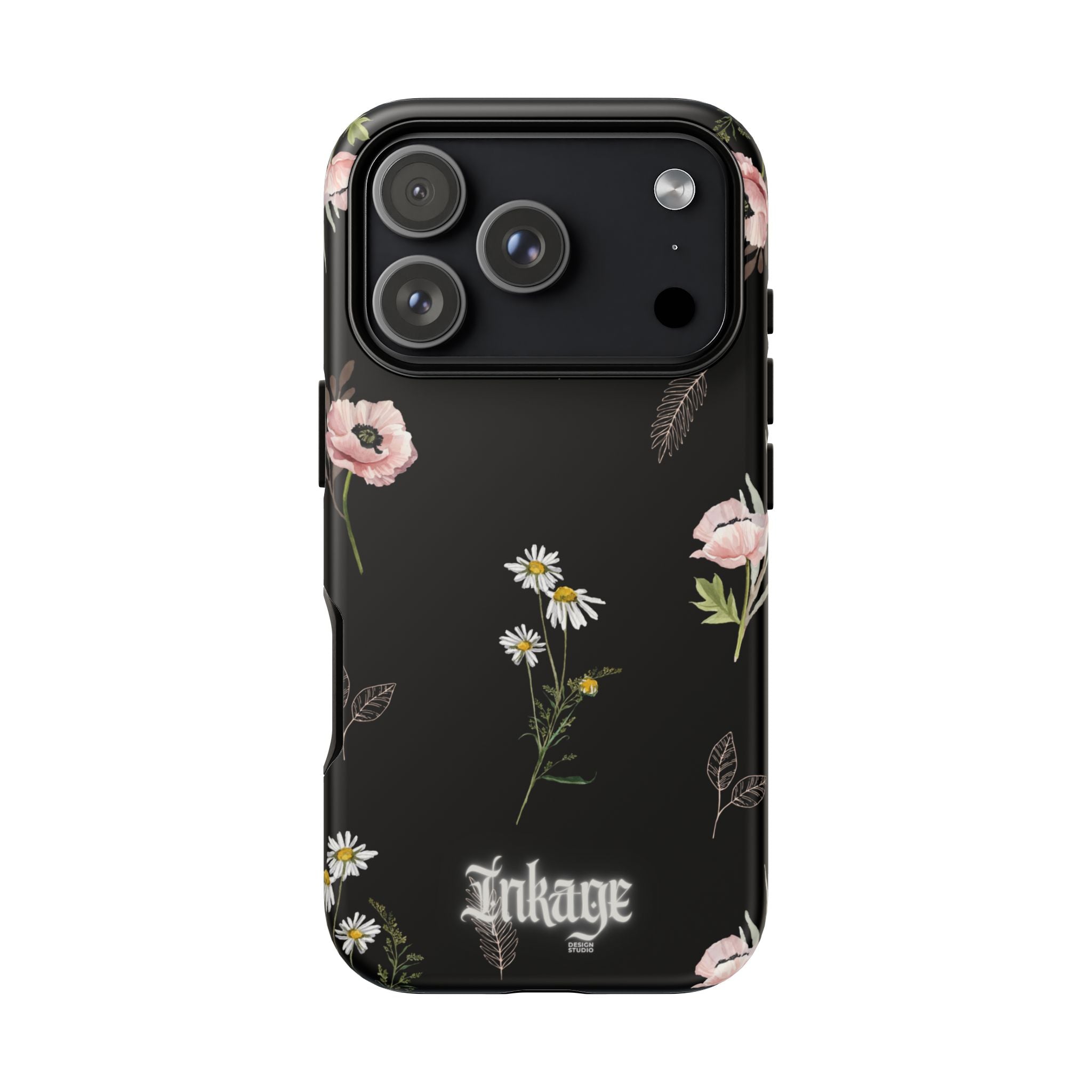 Elegant Black Florals Tough Phone Cases (Minimal)