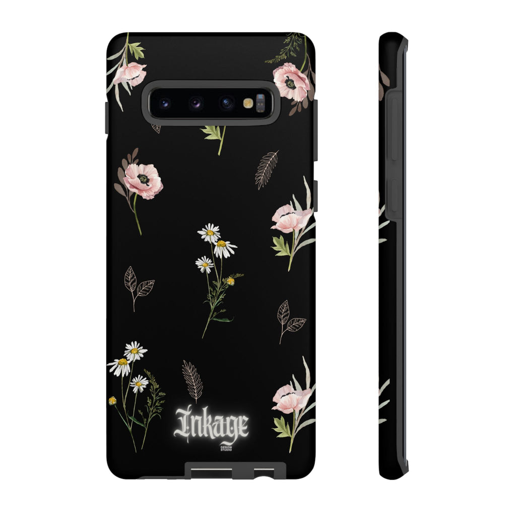 Elegant Black Floral Tough Phone Cases (Minimal)