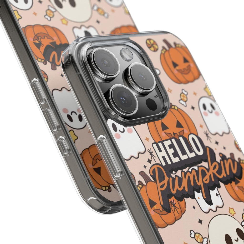 Cute Pumpkin Ghost Clear Impact Phone Case (Season)