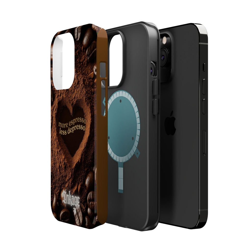 "More Espresso Less Depresso" Magnetic Phone Cases (Quote)