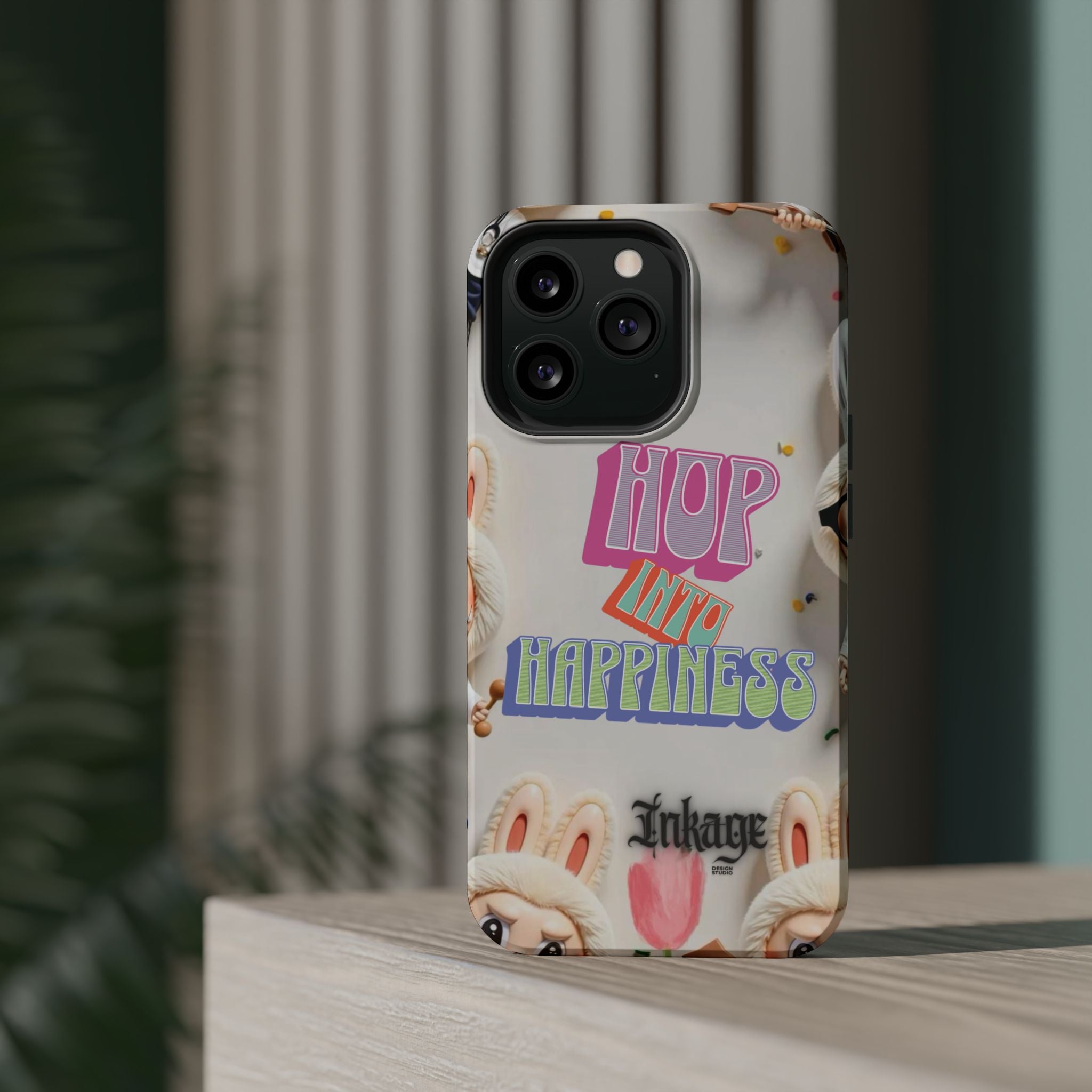"Hop Into Happiness" Quote Magnetic Phone Case (Animation)