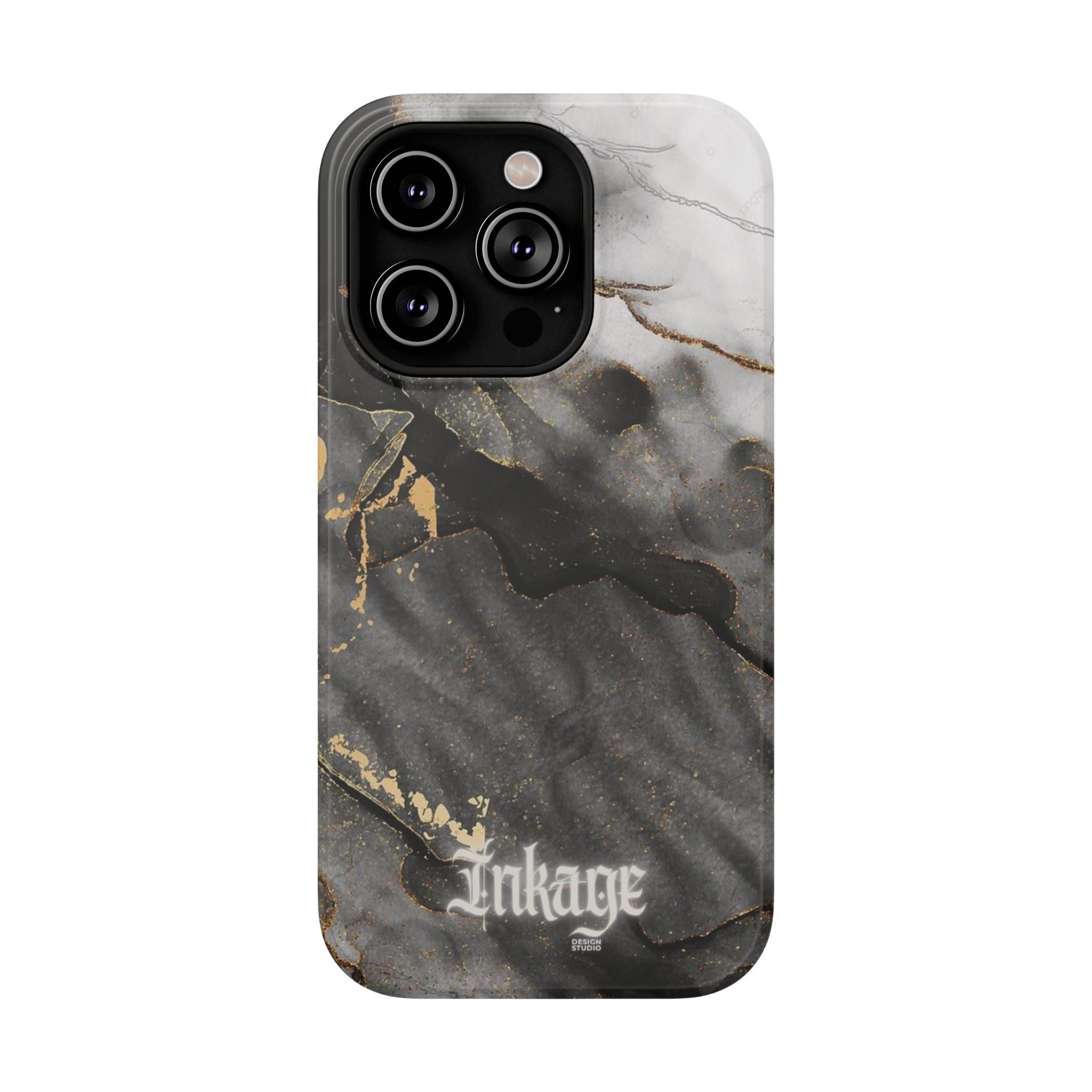 White Noir Marble Gold Foil Magnetic Phone Cases (Minimal)