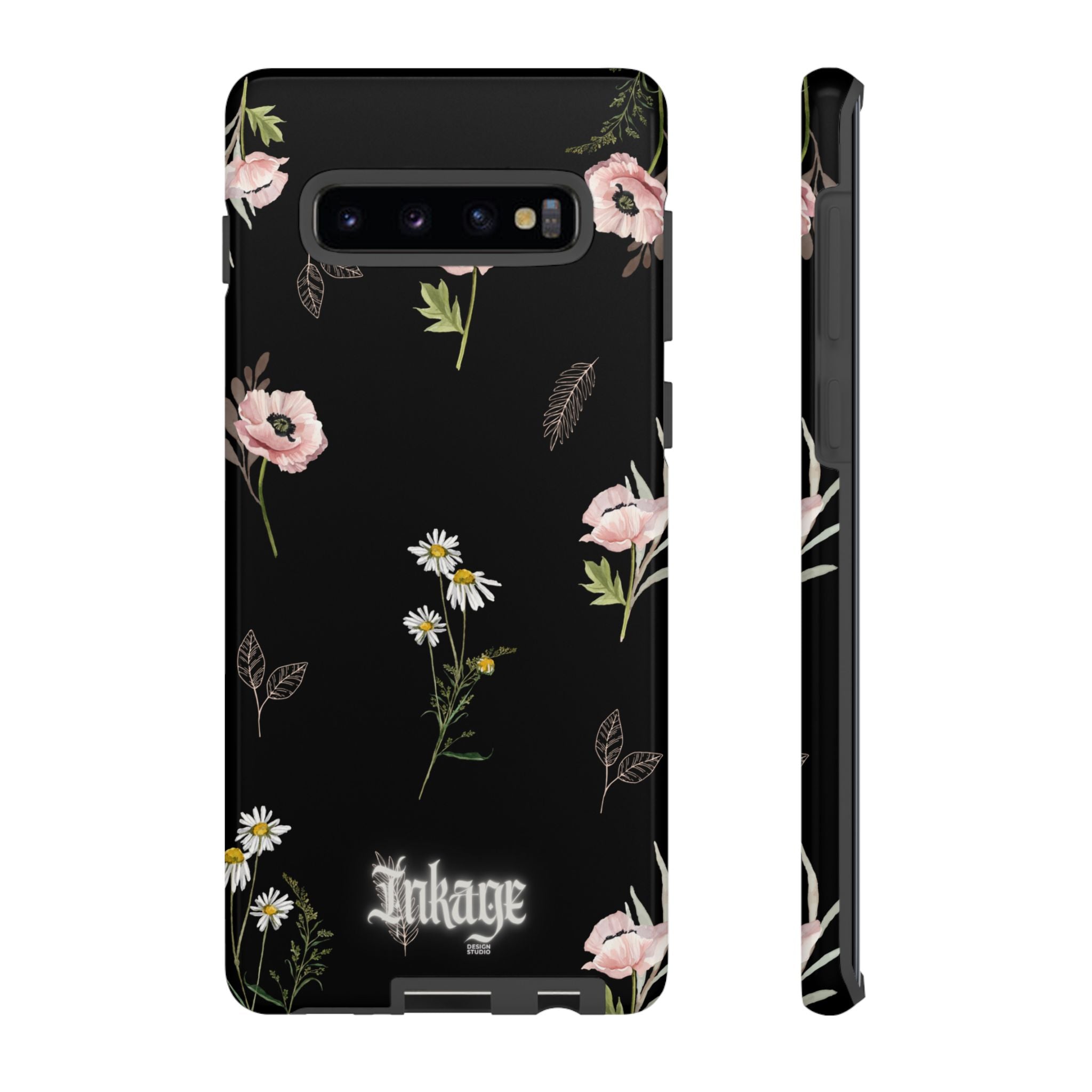 Elegant Black Florals Tough Phone Cases (Minimal)