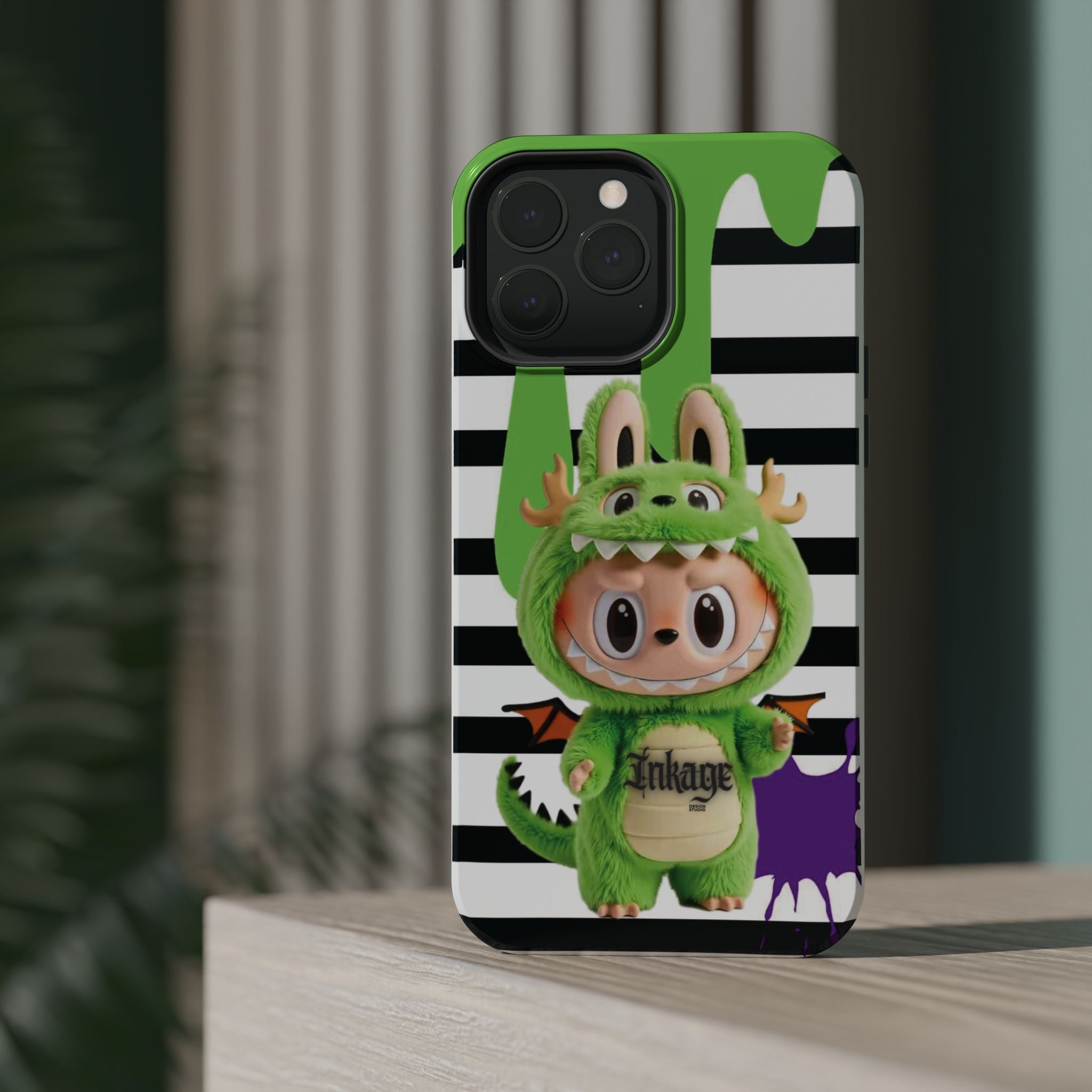 Greenie Labubu Spooky Magnetic Phone Case (Animation)