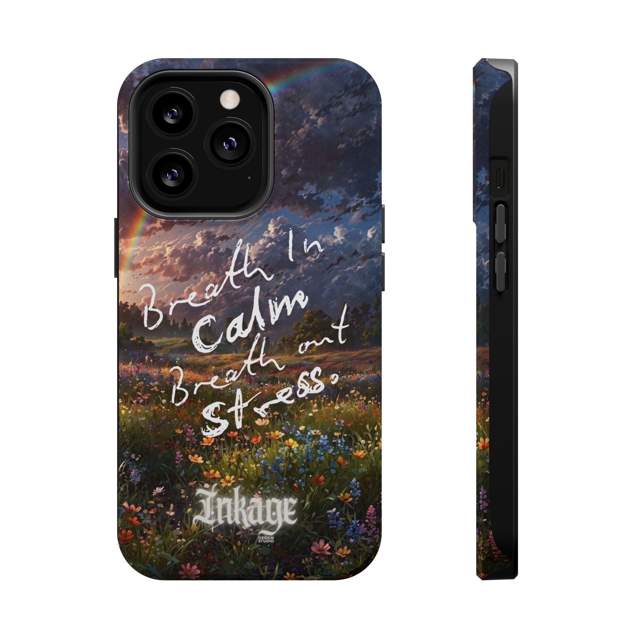 "Breath in Calm Breath out Stress" Magnetic Phone Cases (Quote)