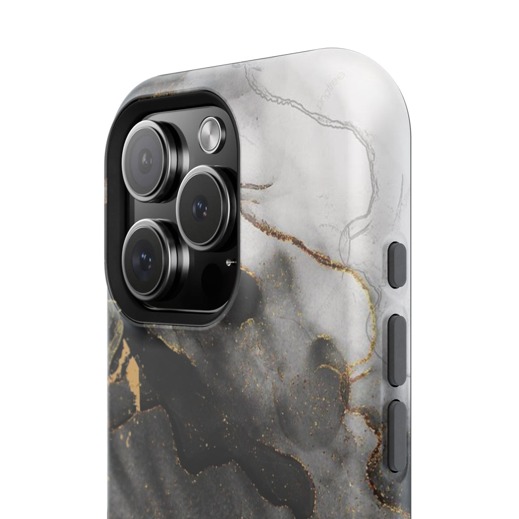 White Noir Marble Gold Foil Magnetic Phone Cases