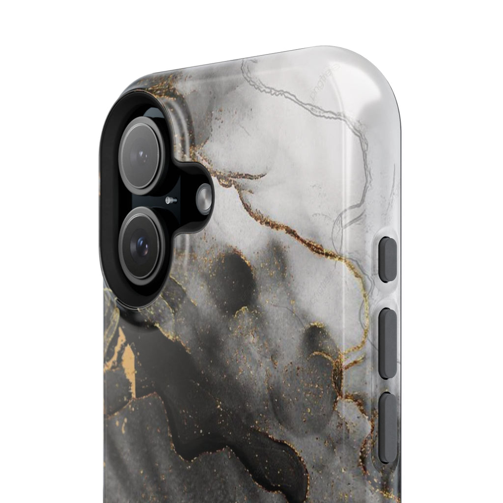 White Noir Marble Gold Foil Magnetic Phone Cases
