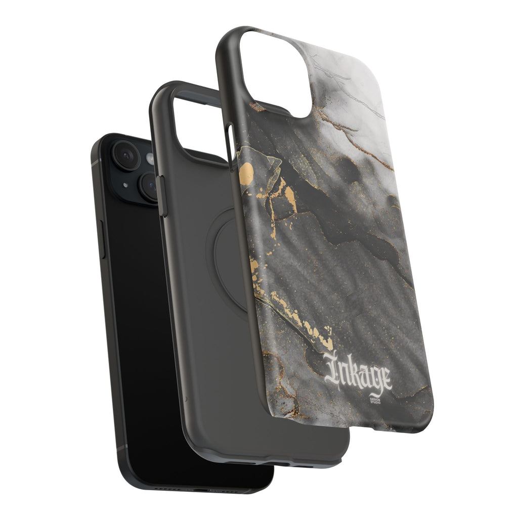 White Noir Marble Gold Foil Magnetic Phone Cases (Minimal)